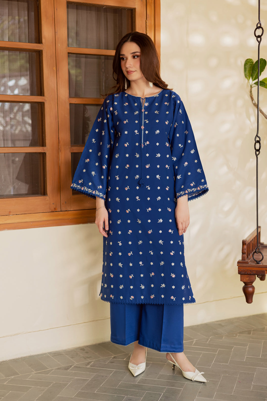  Blue Pearly 2Pc - Embroidered Khaddar Dress BATIK WINTER PRET 2025  BATIK   XS / Set Sail / Khaddar-S / Set Sail / Khaddar-M / Set Sail / Khaddar-L / Set Sail / Khaddar-XL / Set Sail / Khaddar