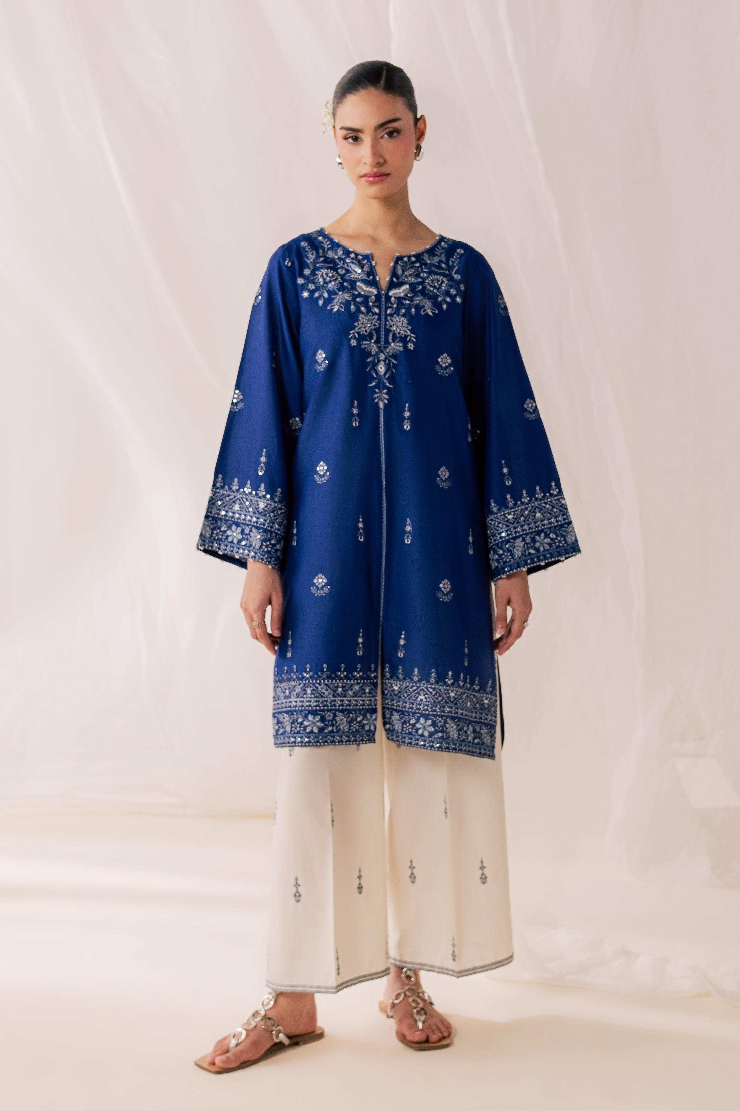 Blue Poppy 2Pc - Luxury Embroidered Lawn BATIKSS26  BATIK   XS / Electric Blue / Pima Lawn