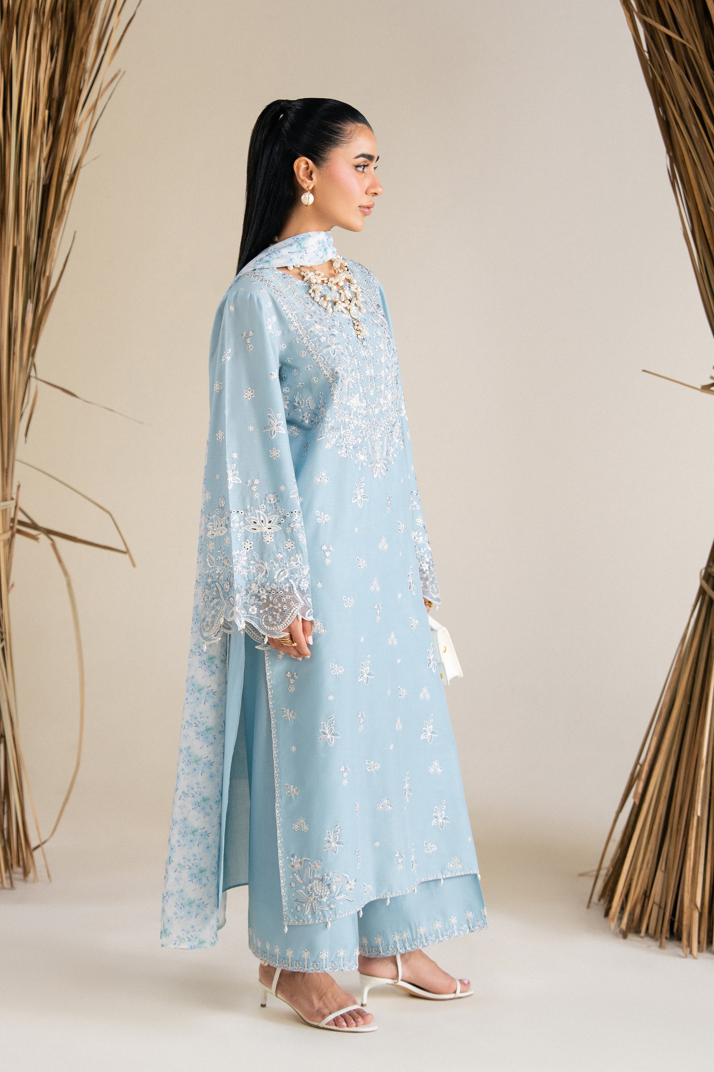  Blue Raya 3Pc - Festive Eid Pret BATIKSS26  BATIK   XS / Sky Blue / Pima Lawn-S / Sky Blue / Pima Lawn-M / Sky Blue / Pima Lawn-L / Sky Blue / Pima Lawn-XL / Sky Blue / Pima Lawn