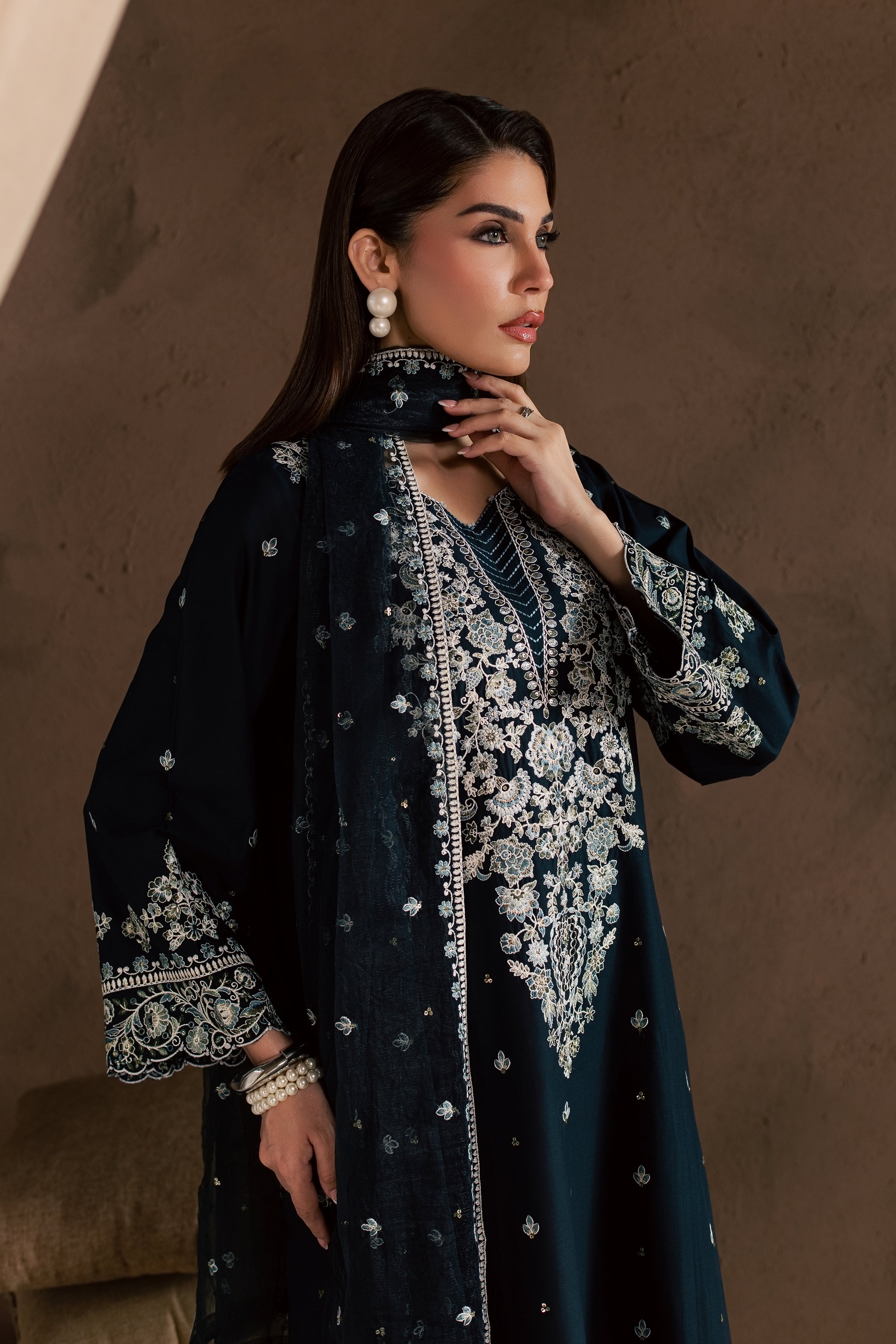 Blue Sabiha 3Pc - Embroidered Cambric Pret PRETAW2026  BATIK   XS / Blueberry Blue / Cambric