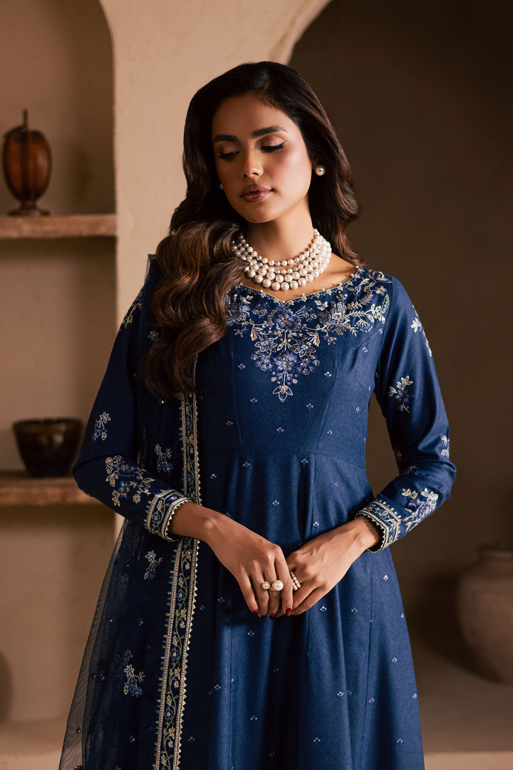  Blue Wester 3Pc - Embroidered Khaddar Dress BATIK WINTER PRET 2025  BATIK   XS / Electric Blue / Khaddar-S / Electric Blue / Khaddar-M / Electric Blue / Khaddar-L / Electric Blue / Khaddar-XL / Electric Blue / Khaddar