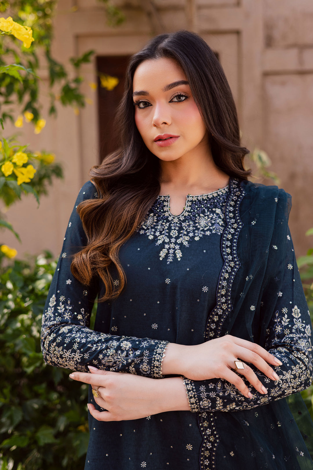  BlueBerry 3Pc - Embroidered Karandi Dress BATIK WINTER PRET 2025  BATIK   XS / Blueberry Blue / Karandi-S / Blueberry Blue / Karandi-M / Blueberry Blue / Karandi-L / Blueberry Blue / Karandi-XL / Blueberry Blue / Karandi