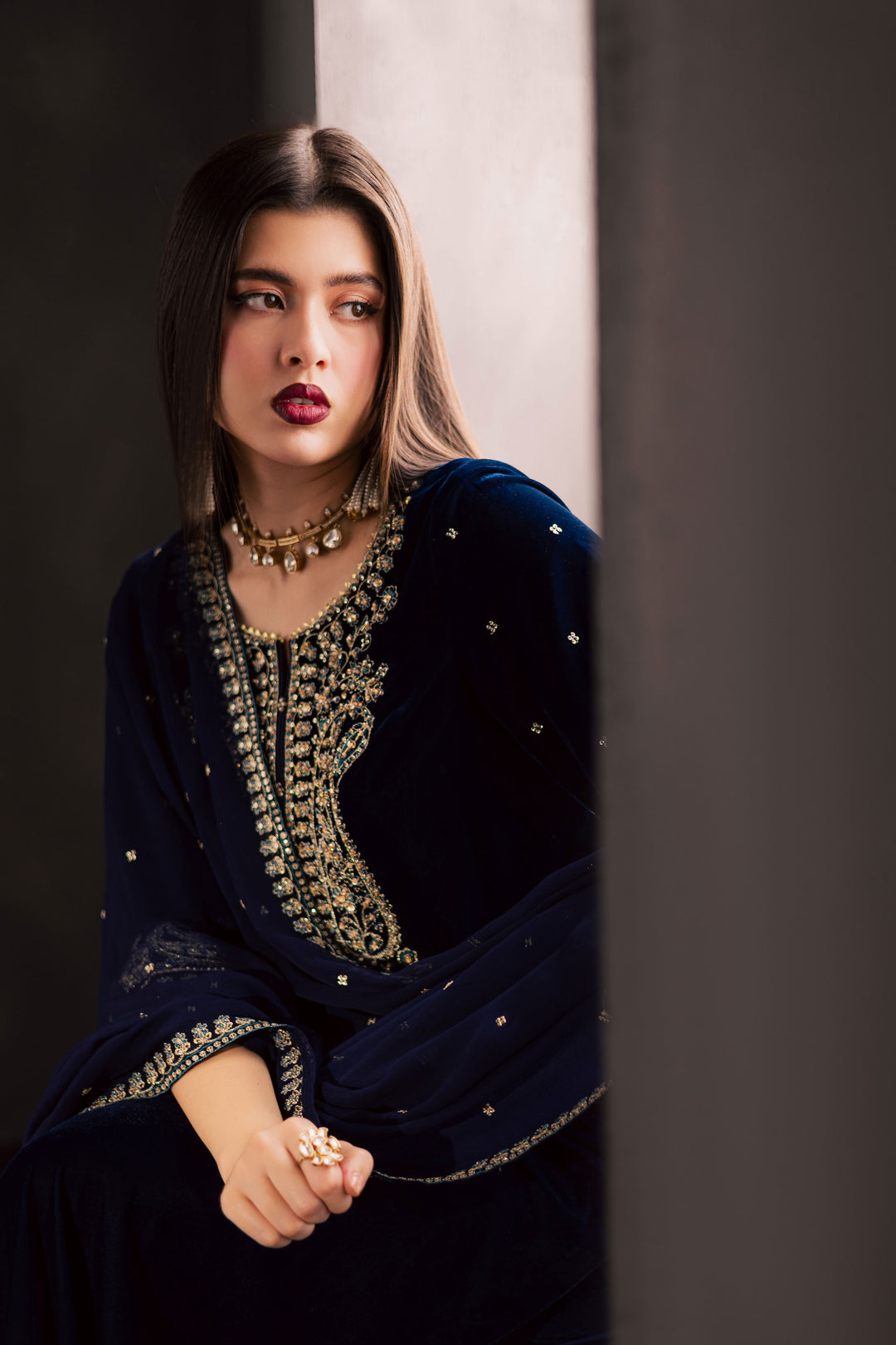  BlueVera 3Pc - Velvet Luxe Pret BATIKLuxePRET2025  BATIK   XS / Blue / Velvet-S / Blue / Velvet-M / Blue / Velvet-L / Blue / Velvet-XL / Blue / Velvet