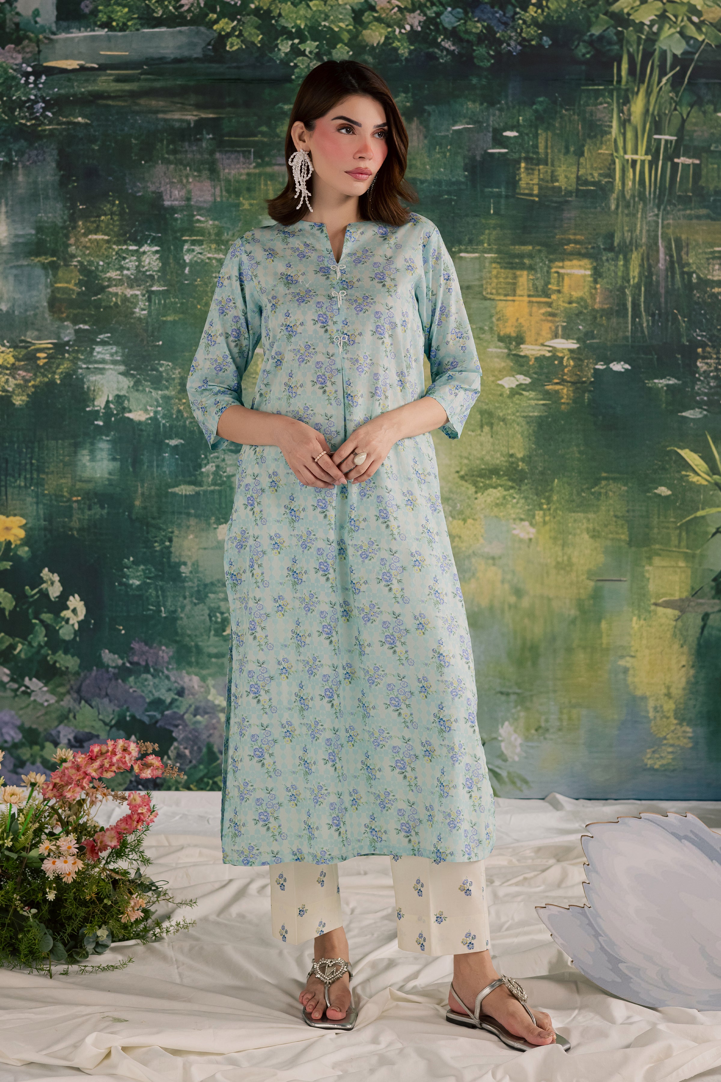  Bluey 2Pc - Printed Lawn Dress BATIKSS26  BATIK   XS / Blue / Lawn-S / Blue / Lawn-M / Blue / Lawn-L / Blue / Lawn-XL / Blue / Lawn
