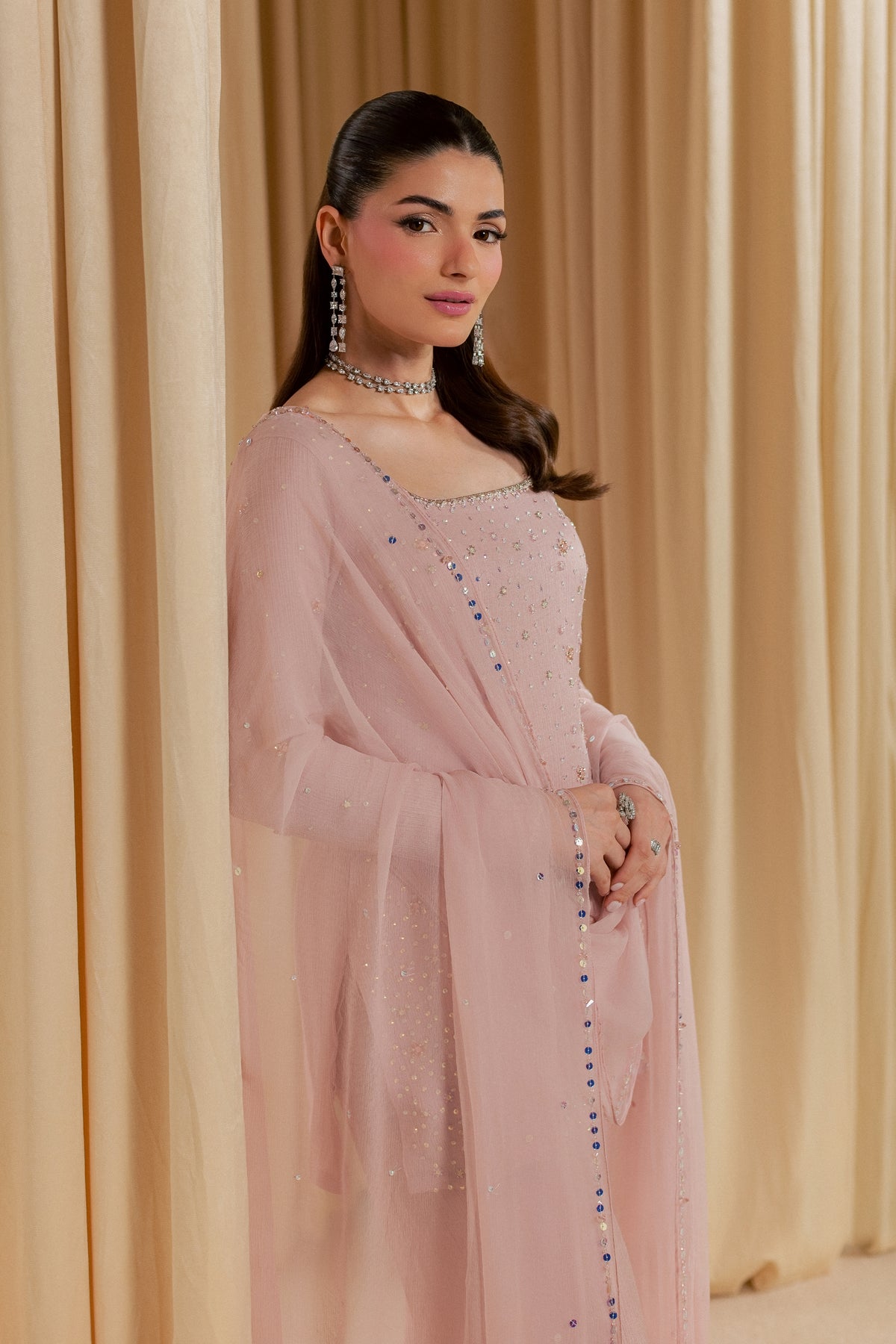 Blush Mia 3Pc - Festive Luxe Pret STUDIOLUXEAUG26  BATIK   S / Peach / Velora Silk