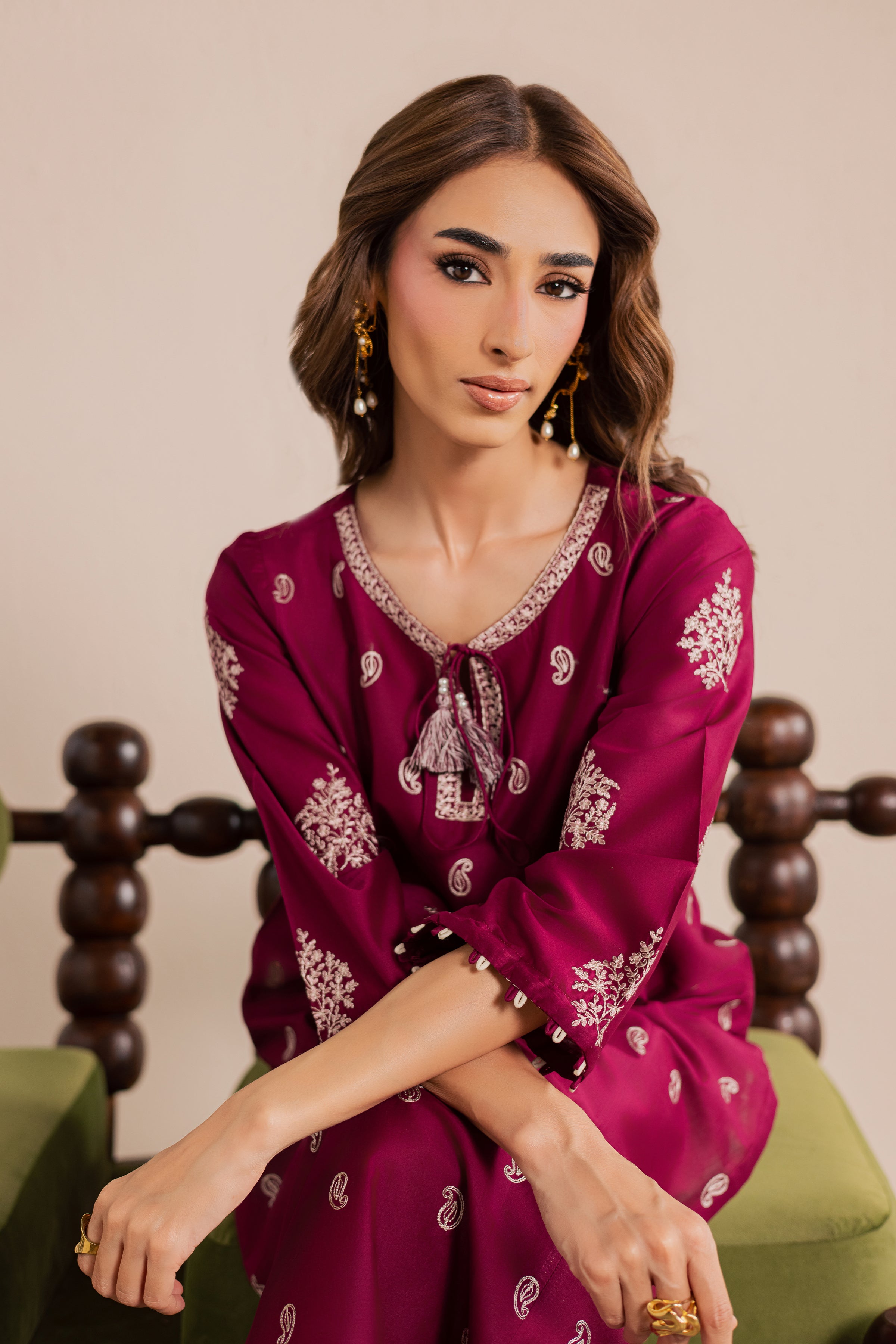  Bramble 2Pc - Embroidered Lawn Dress EverydayEdit26  BATIK   XS / Old Mauve / Pima Lawn-S / Old Mauve / Pima Lawn-M / Old Mauve / Pima Lawn-L / Old Mauve / Pima Lawn-XL / Old Mauve / Pima Lawn
