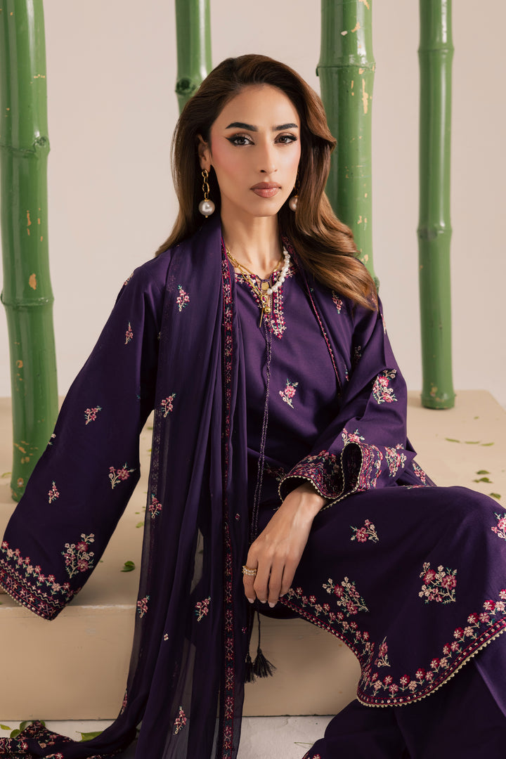  Brasilia 3Pc - Embroidered Khaddar Dress BATIK WINTER PRET 2025  BATIK   XS / Purple / Khaddar-S / Purple / Khaddar-M / Purple / Khaddar-L / Purple / Khaddar-XL / Purple / Khaddar