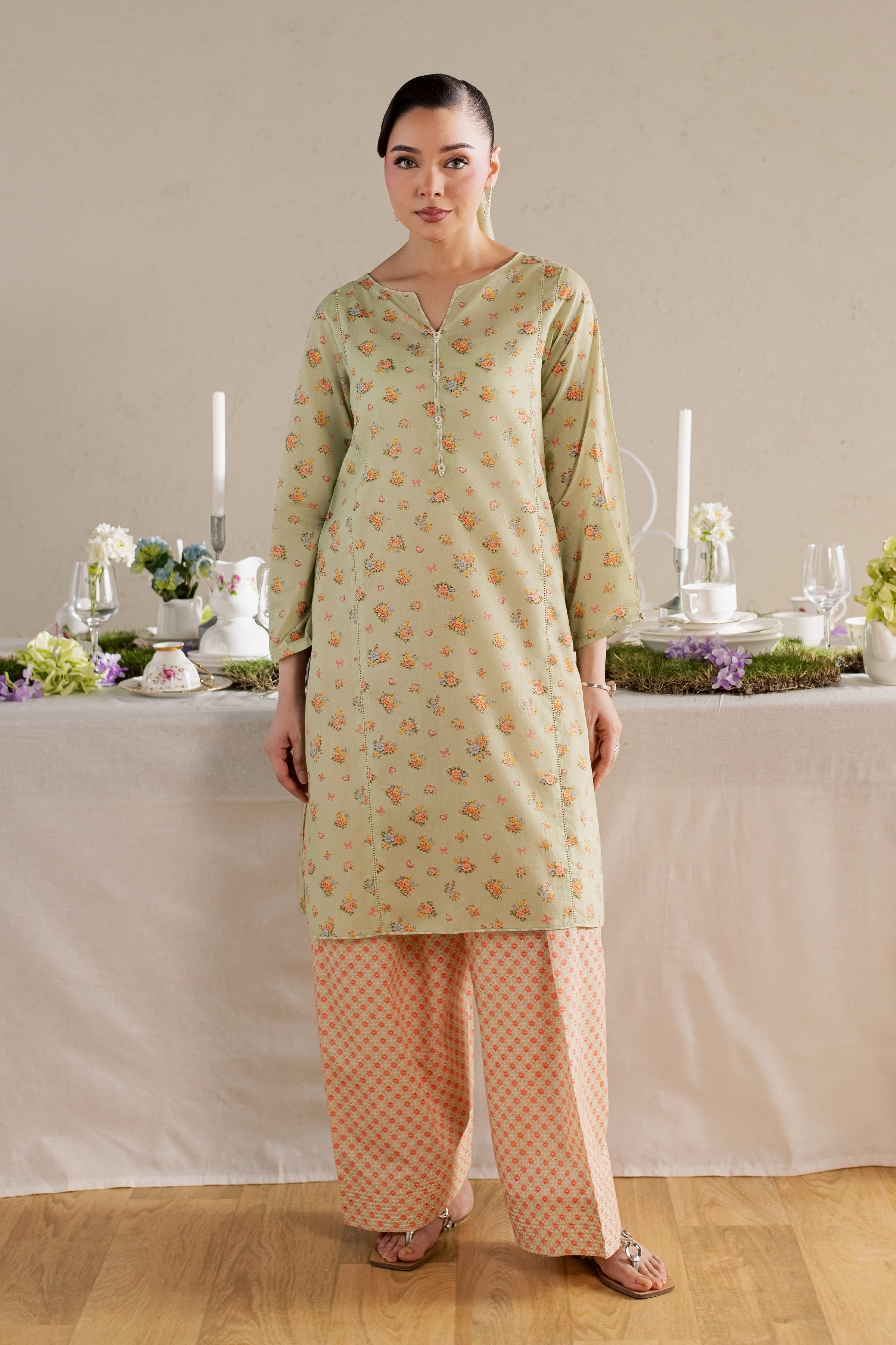  Brian 2Pc - Printed Lawn Dress BATIKSS26  BATIK   XS / Green / Lawn-S / Green / Lawn-M / Green / Lawn-L / Green / Lawn-XL / Green / Lawn