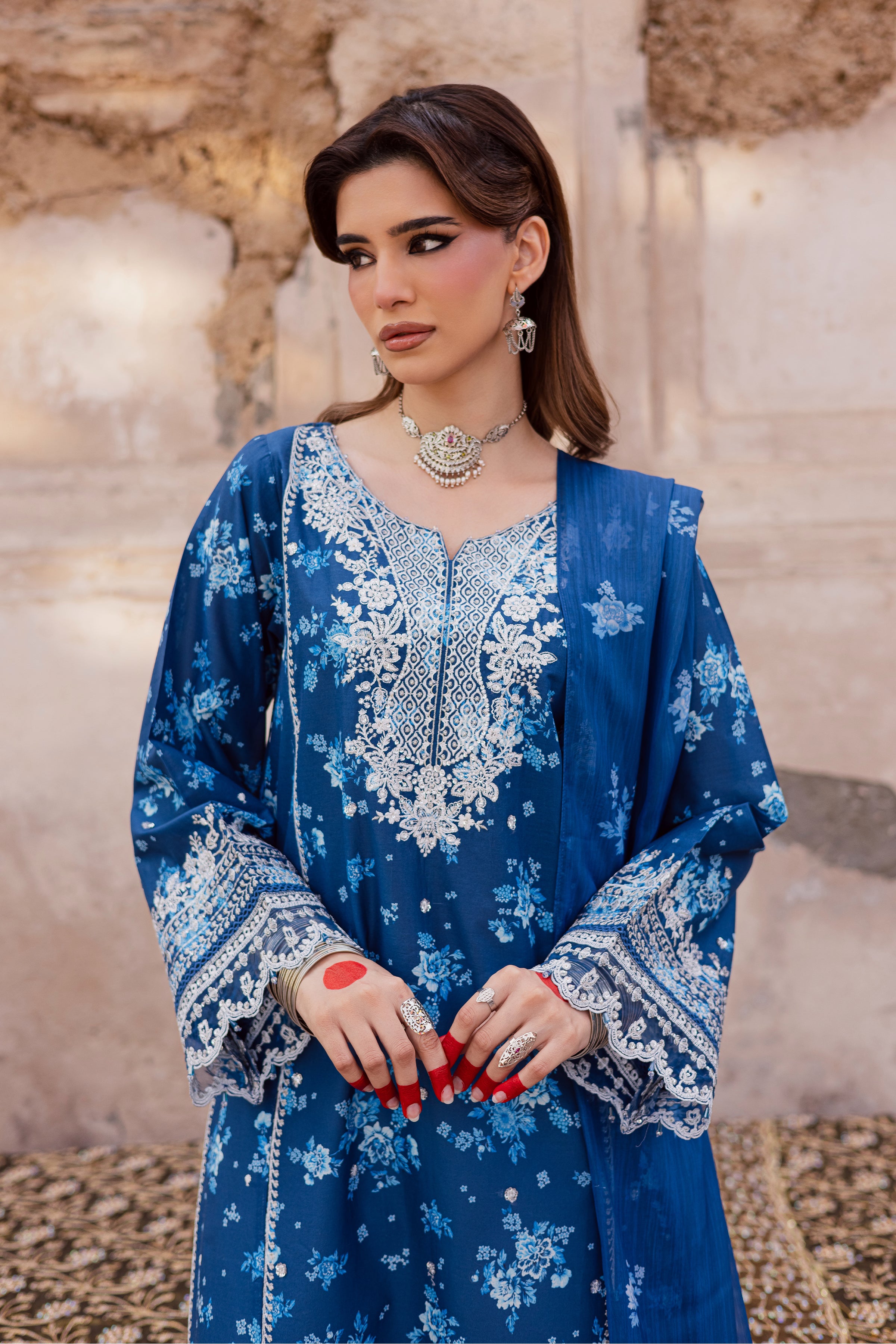  Brynn 3Pc - Festive Eid Prints BATIKEID2026  BATIK   XS / Blue / Lawn-S / Blue / Lawn-M / Blue / Lawn-L / Blue / Lawn-XL / Blue / Lawn