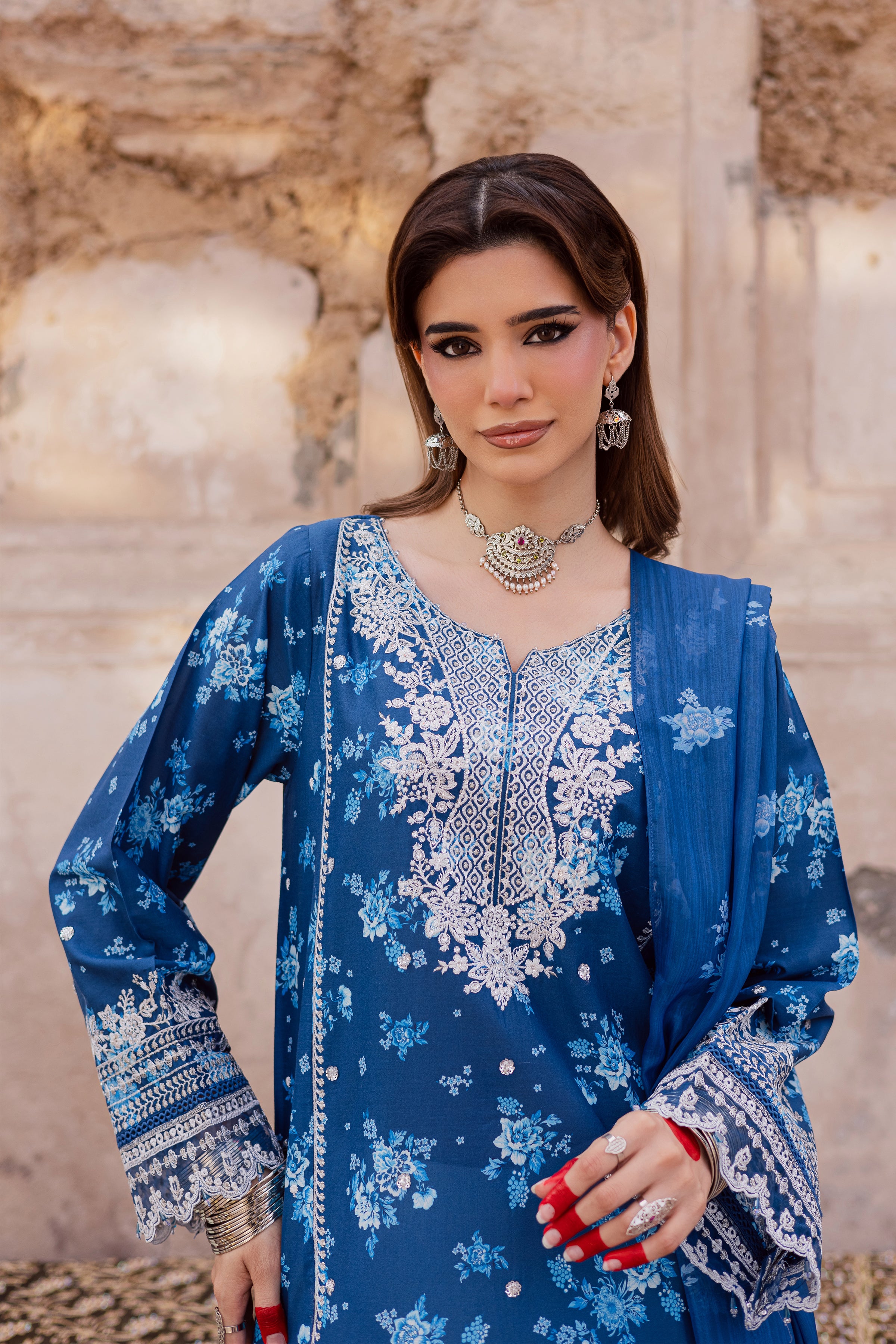  Brynn 3Pc - Festive Eid Prints BATIKEID2026  BATIK   XS / Blue / Lawn-S / Blue / Lawn-M / Blue / Lawn-L / Blue / Lawn-XL / Blue / Lawn