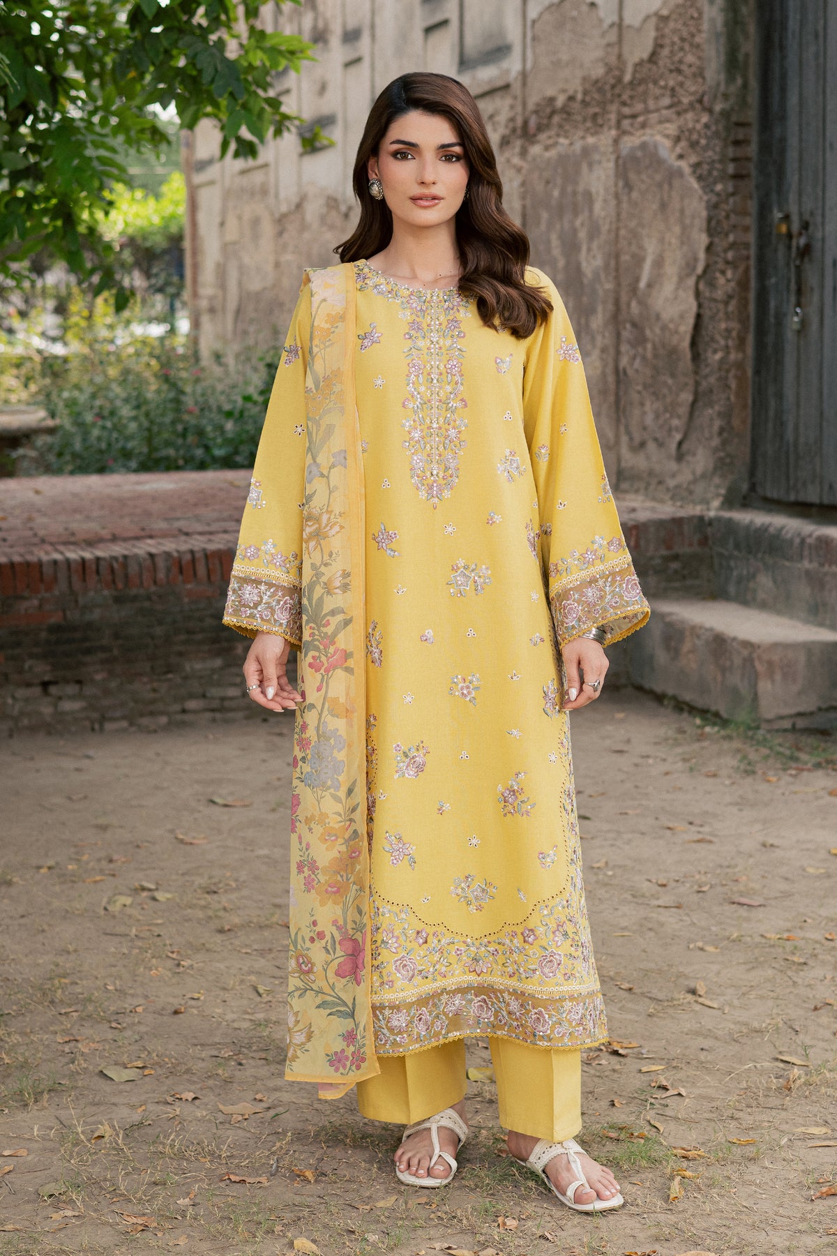 Butter Saffron 3Pc - Embroidered Khaddar Pret PRETKHADDAR2026  BATIK   XS / Ochre / Khaddar