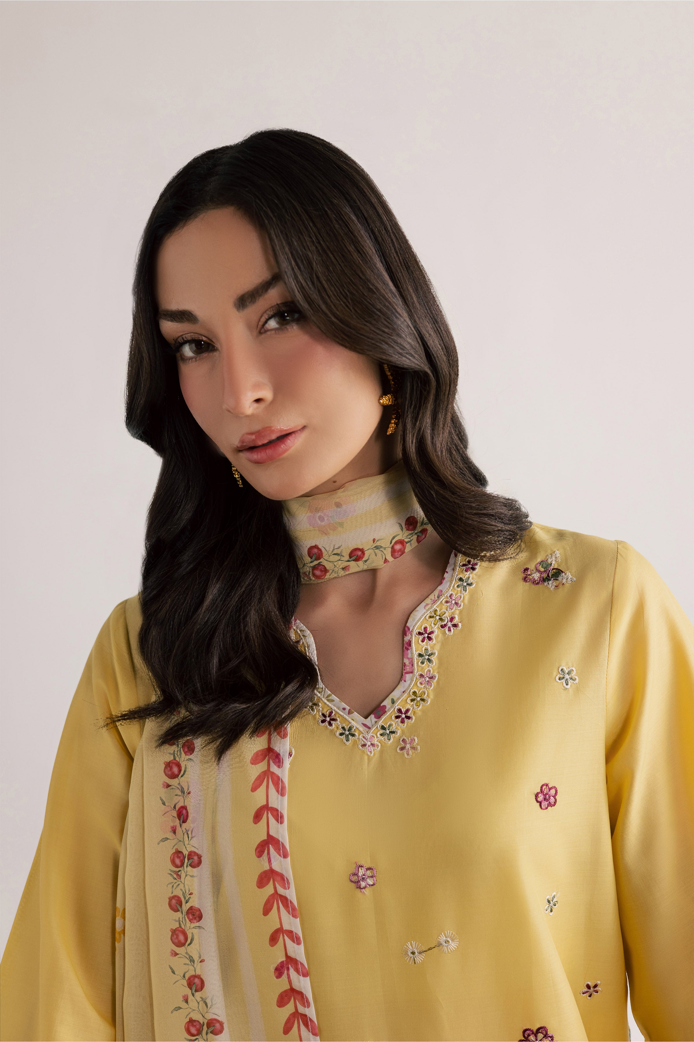  Cardiff 3Pc - Embroidered Lawn Dress EverydayEdit26  BATIK   XS / Ochre / Pima Lawn-S / Ochre / Pima Lawn-M / Ochre / Pima Lawn-L / Ochre / Pima Lawn-XL / Ochre / Pima Lawn