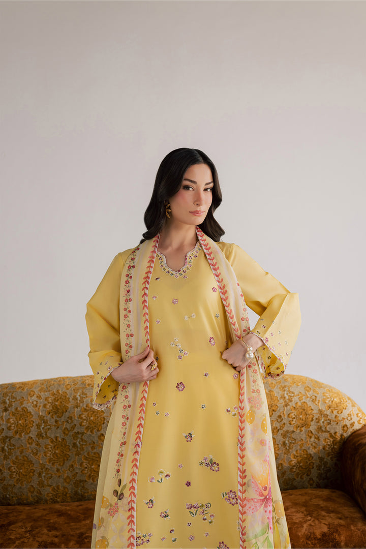 Cardiff 3Pc - Embroidered Lawn Dress EverydayEdit26  BATIK   XS / Ochre / Pima Lawn-S / Ochre / Pima Lawn-M / Ochre / Pima Lawn-L / Ochre / Pima Lawn-XL / Ochre / Pima Lawn