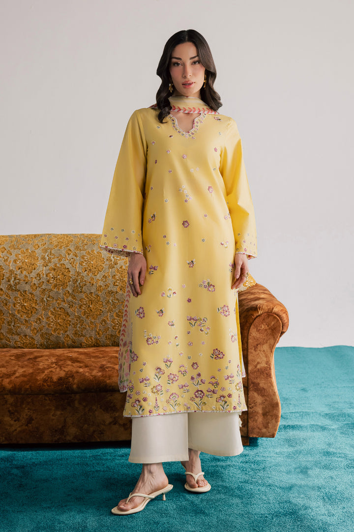  Cardiff 3Pc - Embroidered Lawn Dress EverydayEdit26  BATIK   XS / Ochre / Pima Lawn-S / Ochre / Pima Lawn-M / Ochre / Pima Lawn-L / Ochre / Pima Lawn-XL / Ochre / Pima Lawn