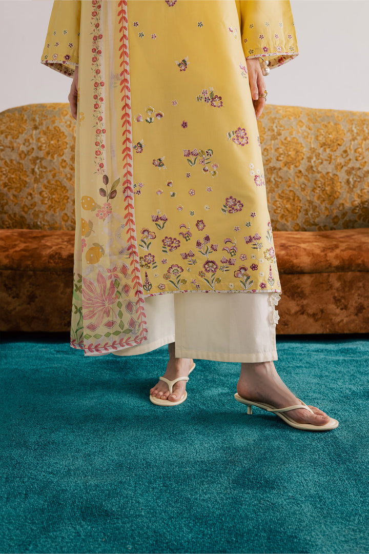  Cardiff 3Pc - Embroidered Lawn Dress EverydayEdit26  BATIK   XS / Ochre / Pima Lawn-S / Ochre / Pima Lawn-M / Ochre / Pima Lawn-L / Ochre / Pima Lawn-XL / Ochre / Pima Lawn