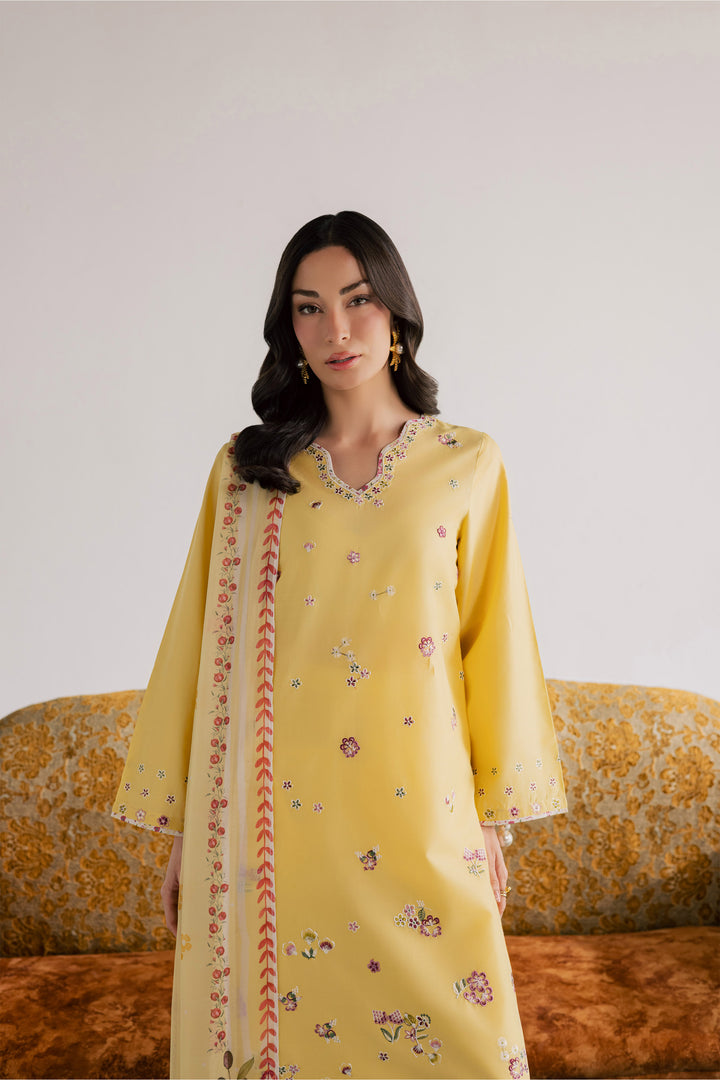  Cardiff 3Pc - Embroidered Lawn Dress EverydayEdit26  BATIK   XS / Ochre / Pima Lawn-S / Ochre / Pima Lawn-M / Ochre / Pima Lawn-L / Ochre / Pima Lawn-XL / Ochre / Pima Lawn