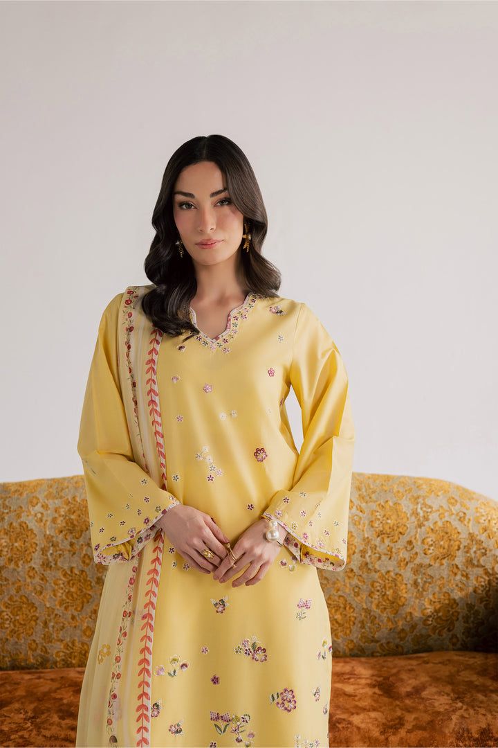  Cardiff 3Pc - Embroidered Lawn Dress EverydayEdit26  BATIK   XS / Ochre / Pima Lawn-S / Ochre / Pima Lawn-M / Ochre / Pima Lawn-L / Ochre / Pima Lawn-XL / Ochre / Pima Lawn