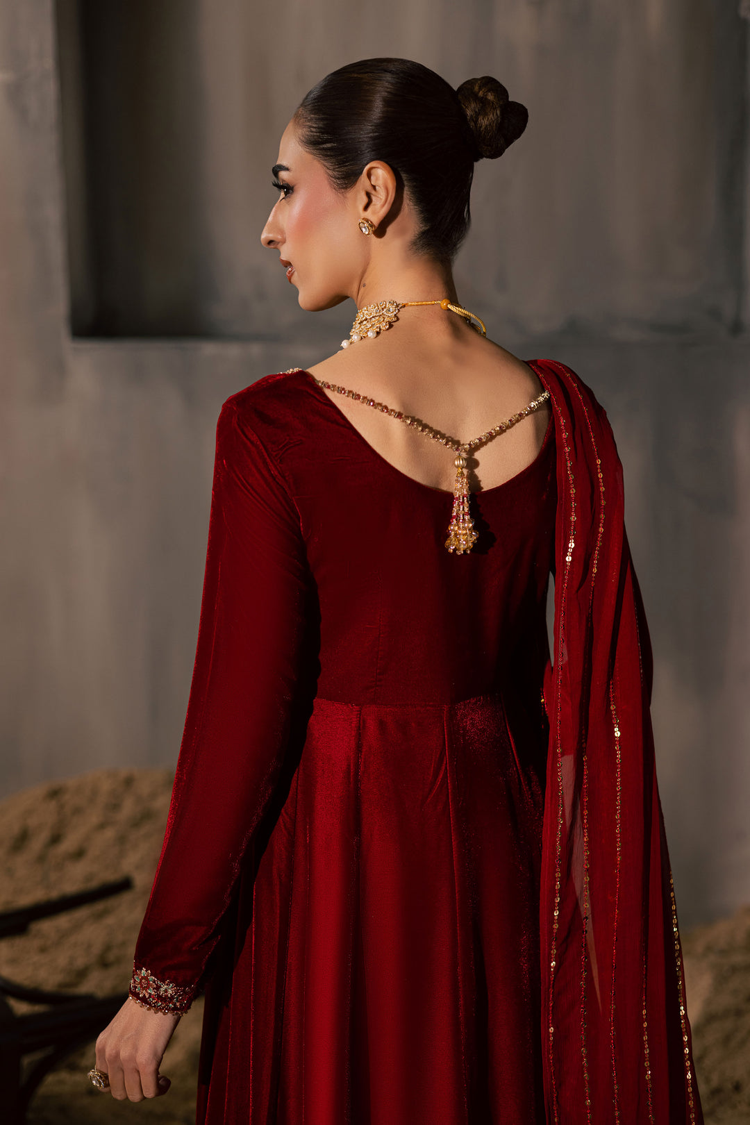  Carnation 3Pc - Velvet Luxe Pret BATIKLuxePRET2025  BATIK   XS / Red / Velvet-S / Red / Velvet-M / Red / Velvet-L / Red / Velvet-XL / Red / Velvet