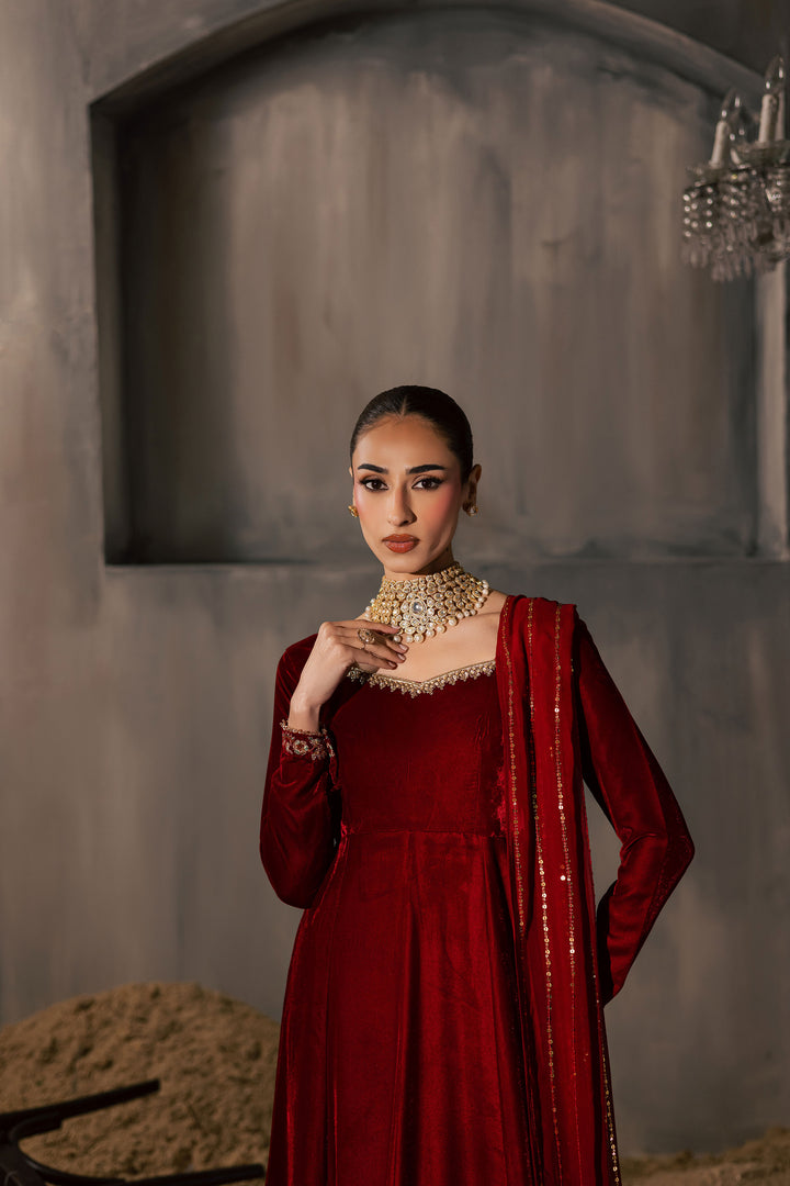  Carnation 3Pc - Velvet Luxe Pret BATIKLuxePRET2025  BATIK   XS / Red / Velvet-S / Red / Velvet-M / Red / Velvet-L / Red / Velvet-XL / Red / Velvet