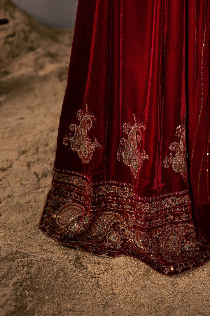  Carnation 3Pc - Velvet Luxe Pret BATIKLuxePRET2025  BATIK   XS / Red / Velvet-S / Red / Velvet-M / Red / Velvet-L / Red / Velvet-XL / Red / Velvet