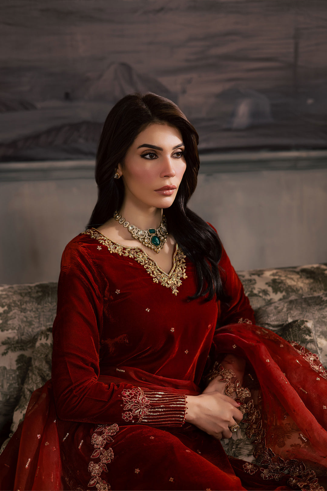  Carnelian 3Pc - Velvet Luxe Pret BATIKLuxePRET2025  BATIK   XS / Rust / Velvet-S / Rust / Velvet-M / Rust / Velvet-L / Rust / Velvet-XL / Rust / Velvet