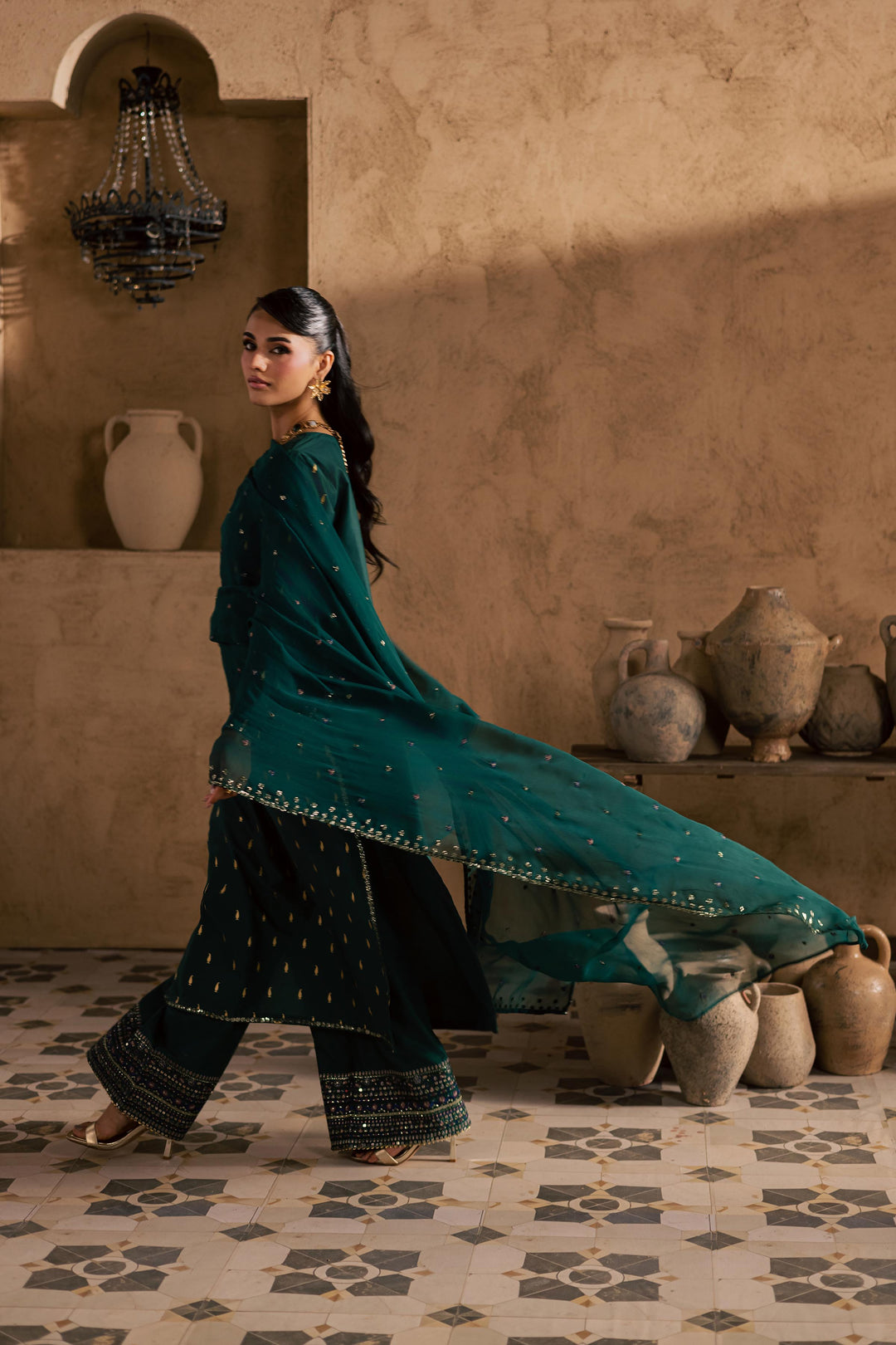  Caspien 3Pc - Embroidered Festive Pret BATIKSS26  BATIK   XS / Perzik Green / Giza-S / Perzik Green / Giza-M / Perzik Green / Giza-L / Perzik Green / Giza-XL / Perzik Green / Giza