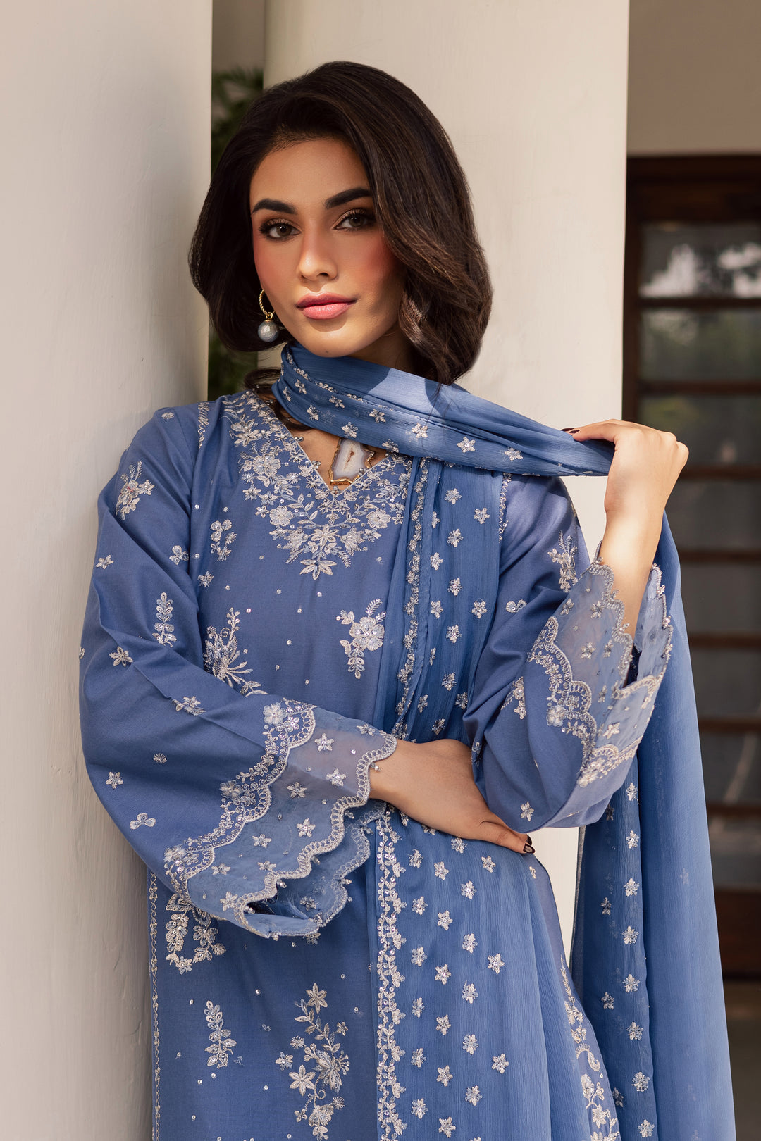  Chaandi 3Pc - Embroidered Khaddar Dress BATIK WINTER PRET 2025  BATIK   XS / Blue Horizon / Khaddar-S / Blue Horizon / Khaddar-M / Blue Horizon / Khaddar-L / Blue Horizon / Khaddar-XL / Blue Horizon / Khaddar