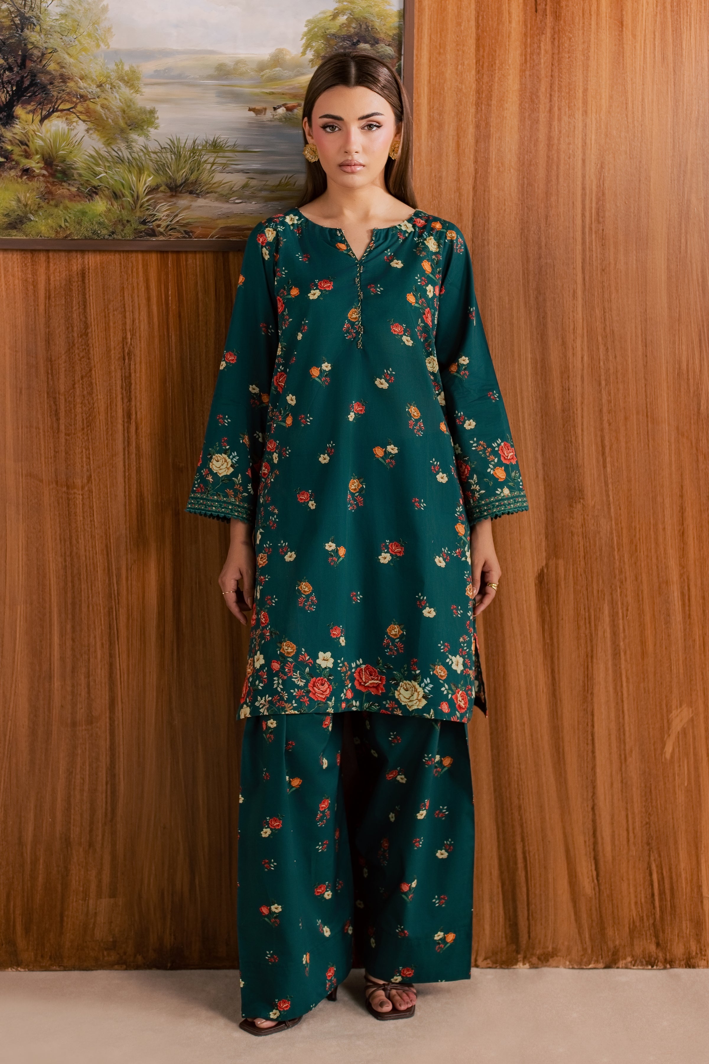  Chace 2Pc - Printed Lawn Dress BATIKSS26  BATIK   XS / Bottle Green / Lawn-S / Bottle Green / Lawn-M / Bottle Green / Lawn-L / Bottle Green / Lawn-XL / Bottle Green / Lawn