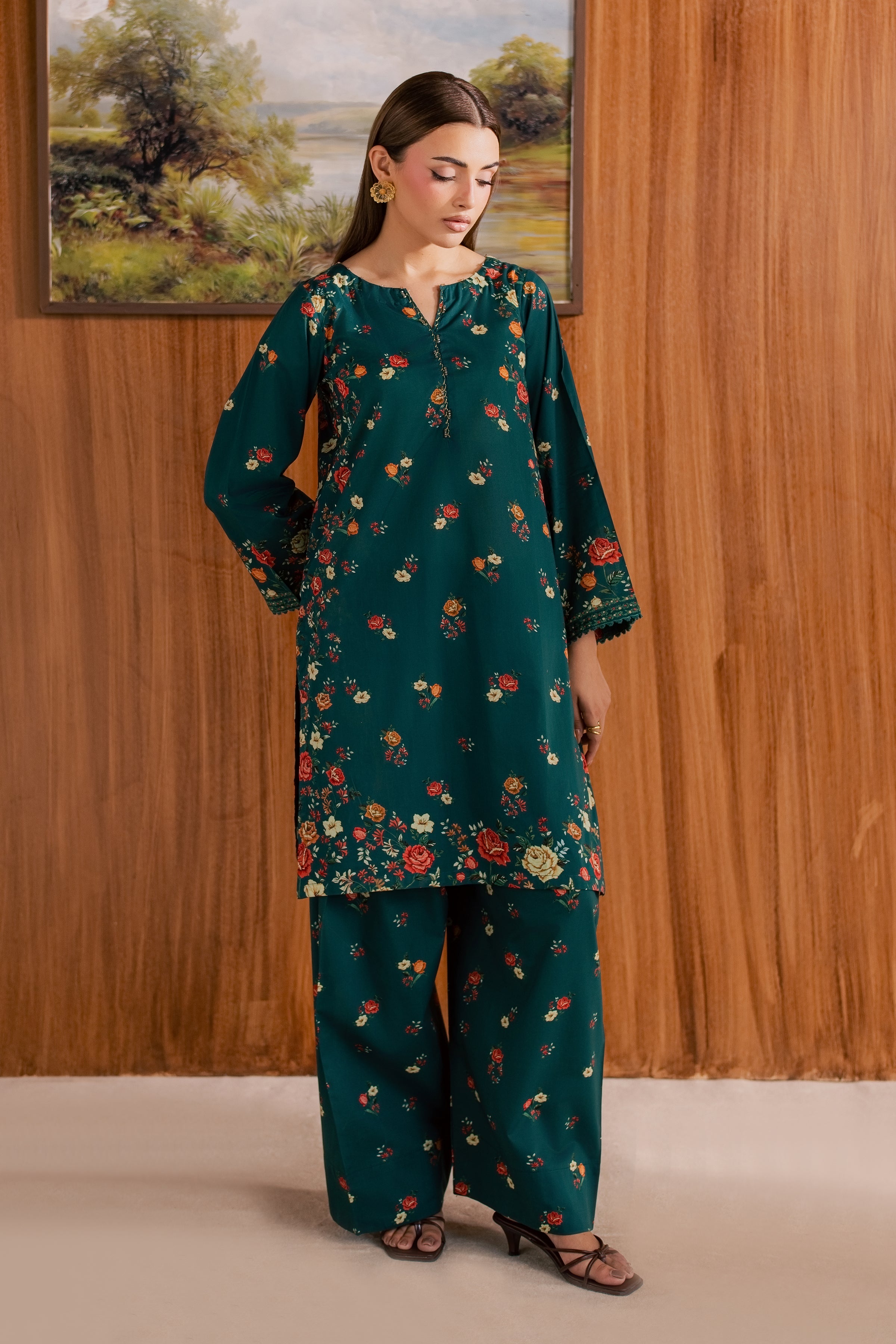  Chace 2Pc - Printed Lawn Dress BATIKSS26  BATIK   XS / Bottle Green / Lawn-S / Bottle Green / Lawn-M / Bottle Green / Lawn-L / Bottle Green / Lawn-XL / Bottle Green / Lawn
