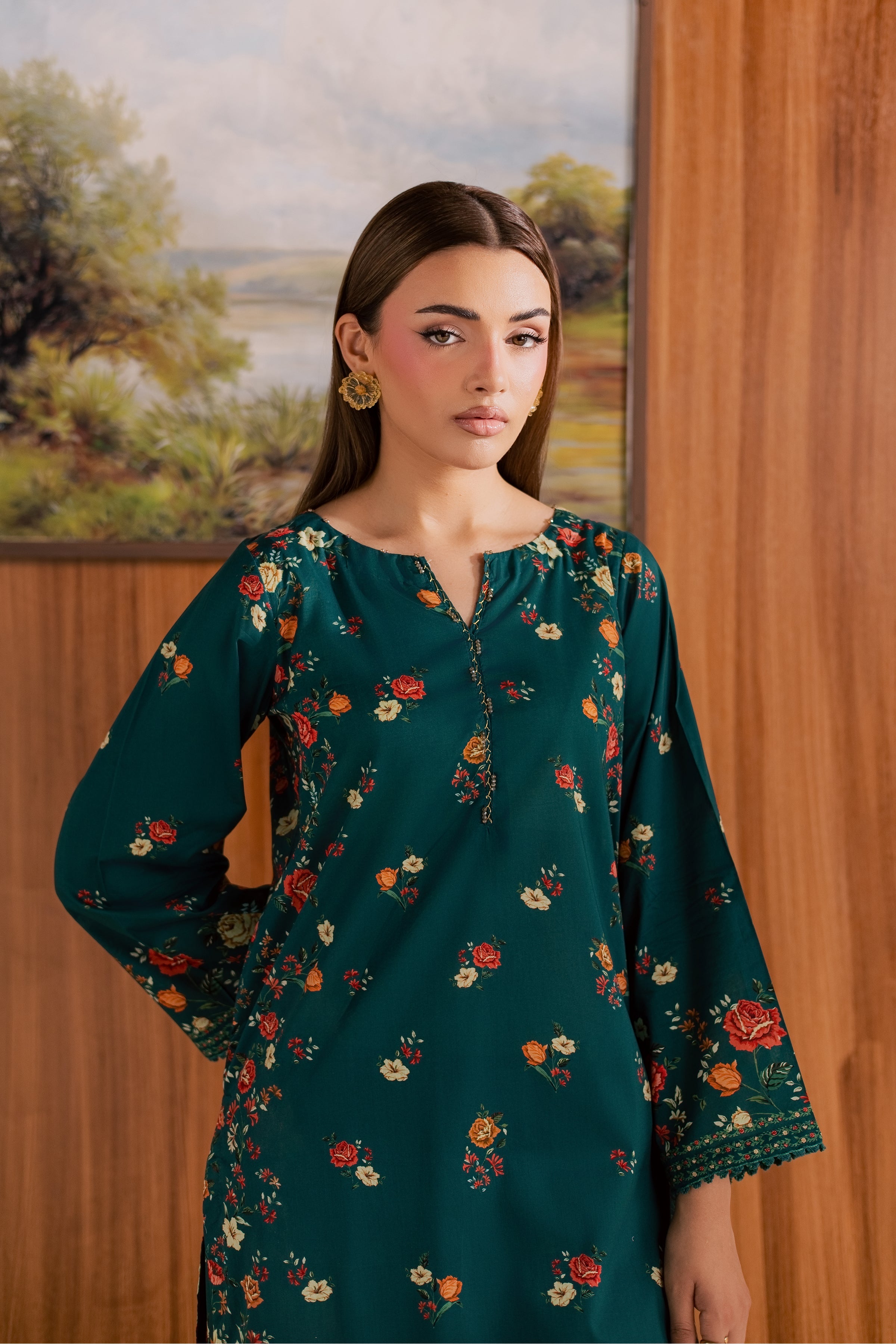  Chace 2Pc - Printed Lawn Dress BATIKSS26  BATIK   XS / Bottle Green / Lawn-S / Bottle Green / Lawn-M / Bottle Green / Lawn-L / Bottle Green / Lawn-XL / Bottle Green / Lawn