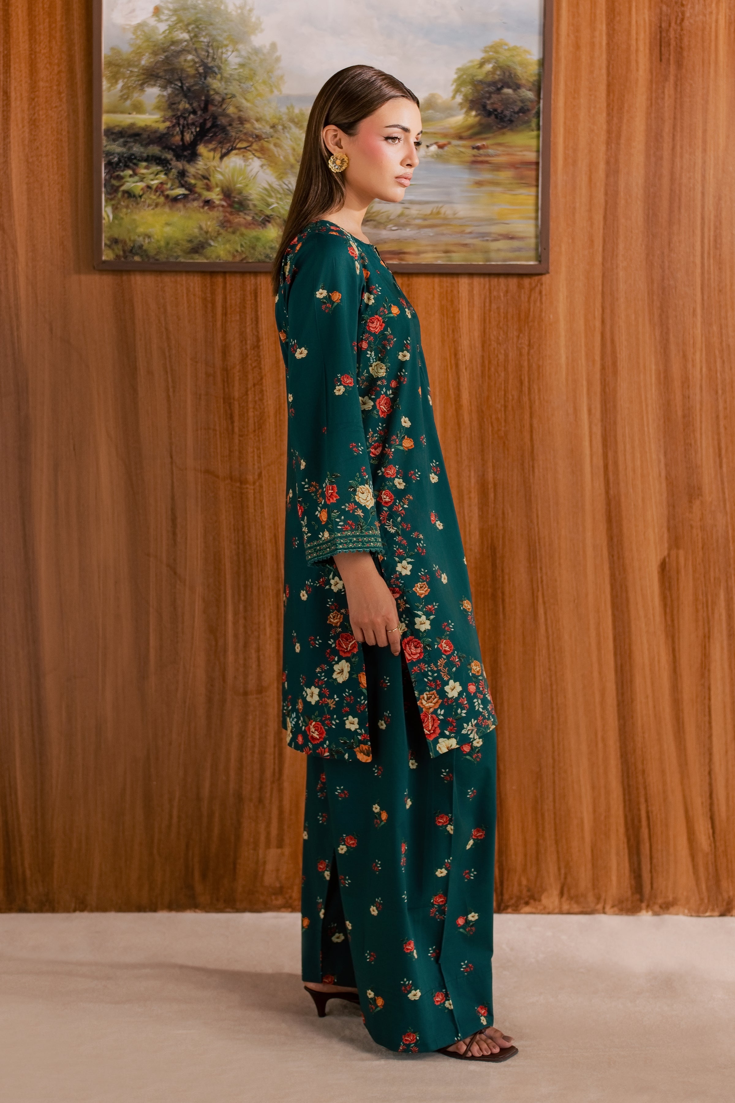  Chace 2Pc - Printed Lawn Dress BATIKSS26  BATIK   XS / Bottle Green / Lawn-S / Bottle Green / Lawn-M / Bottle Green / Lawn-L / Bottle Green / Lawn-XL / Bottle Green / Lawn