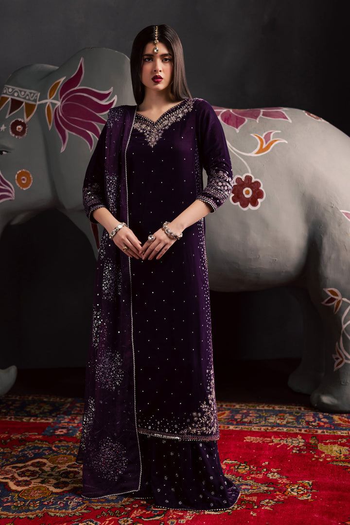  Chamak 3Pc - Velvet Luxe Pret BATIKLuxePRET2025  BATIK   XS / Lavender / Velvet-S / Lavender / Velvet-M / Lavender / Velvet-L / Lavender / Velvet-XL / Lavender / Velvet