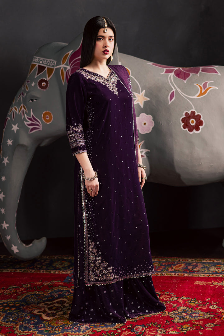  Chamak 3Pc - Velvet Luxe Pret BATIKLuxePRET2025  BATIK   XS / Lavender / Velvet-S / Lavender / Velvet-M / Lavender / Velvet-L / Lavender / Velvet-XL / Lavender / Velvet