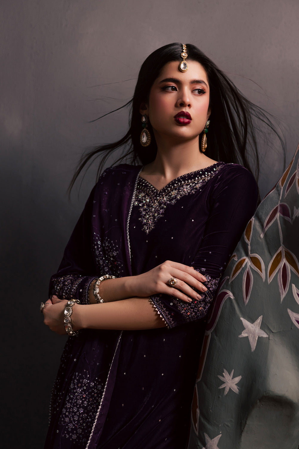  Chamak 3Pc - Velvet Luxe Pret BATIKLuxePRET2025  BATIK   XS / Lavender / Velvet-S / Lavender / Velvet-M / Lavender / Velvet-L / Lavender / Velvet-XL / Lavender / Velvet