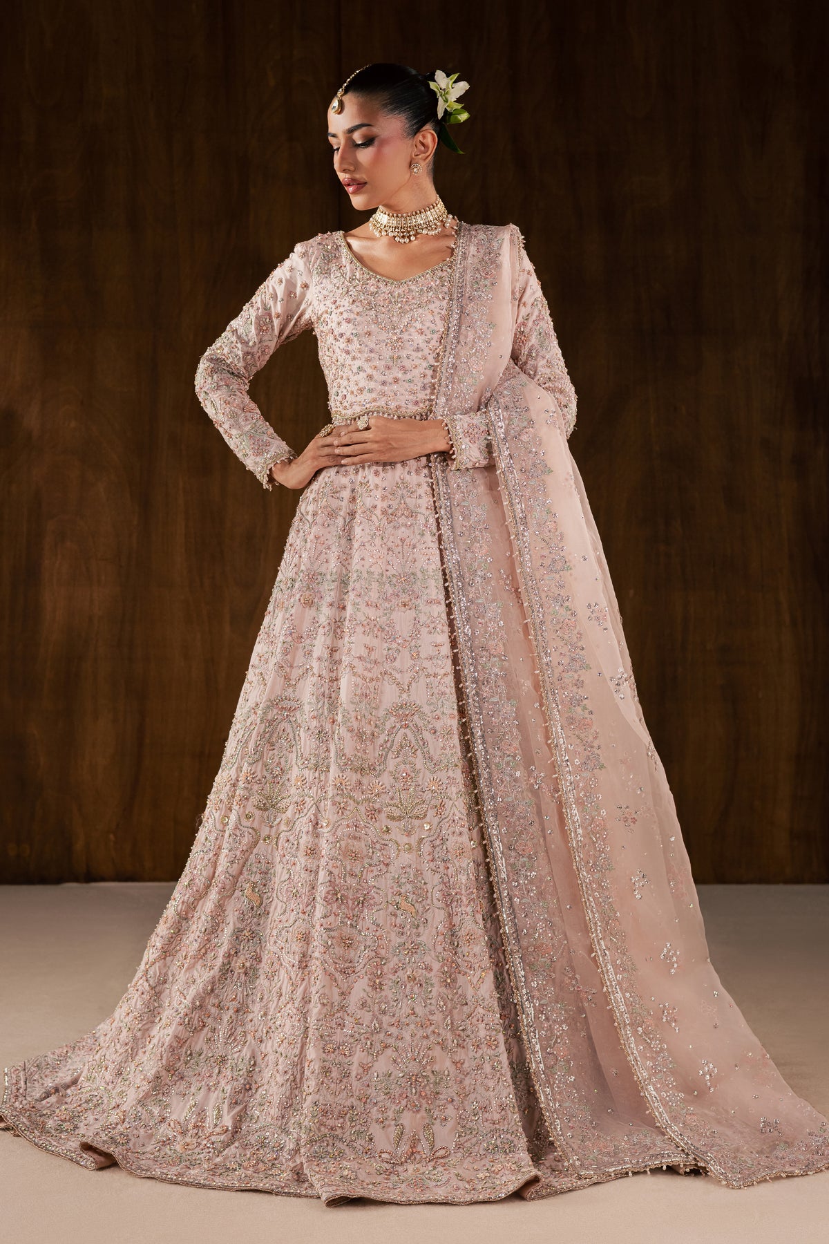 Chamkeli 4Pc - Bridal Dress BATIKBRIDALS2026  BATIK   S / Powder Pink / Raw Silk