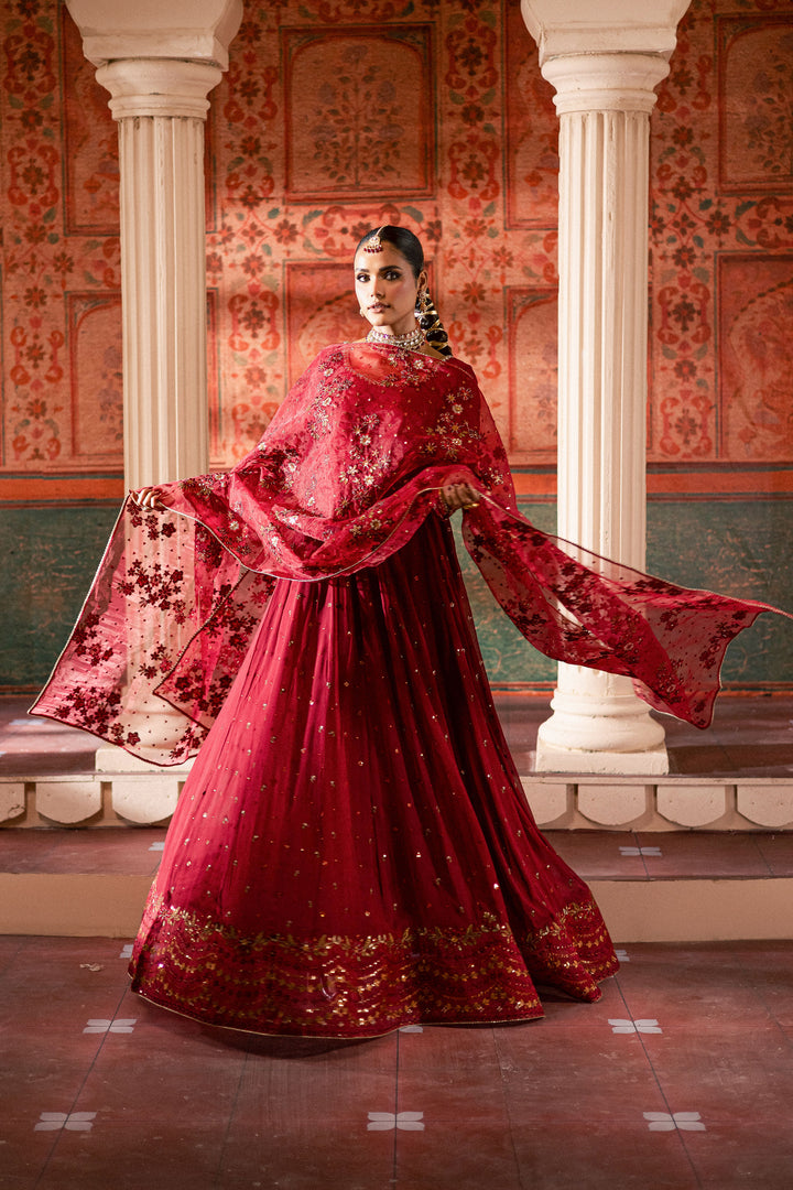  Chaotic Garet 3Pc - Chiffon Wedding Frock BATIKLuxePRET2025  BATIK   S / Maroon / Raw Silk & Crinkle-M / Maroon / Raw Silk & Crinkle-L / Maroon / Raw Silk & Crinkle