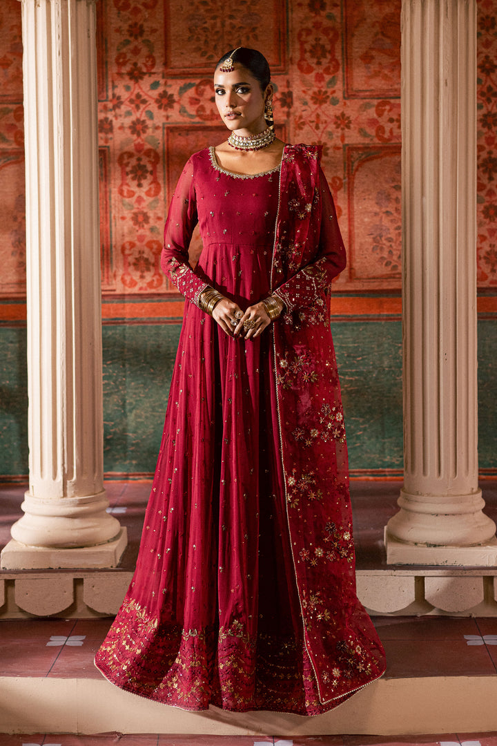  Chaotic Garet 3Pc - Chiffon Wedding Frock BATIKLuxePRET2025  BATIK   S / Maroon / Raw Silk & Crinkle-M / Maroon / Raw Silk & Crinkle-L / Maroon / Raw Silk & Crinkle