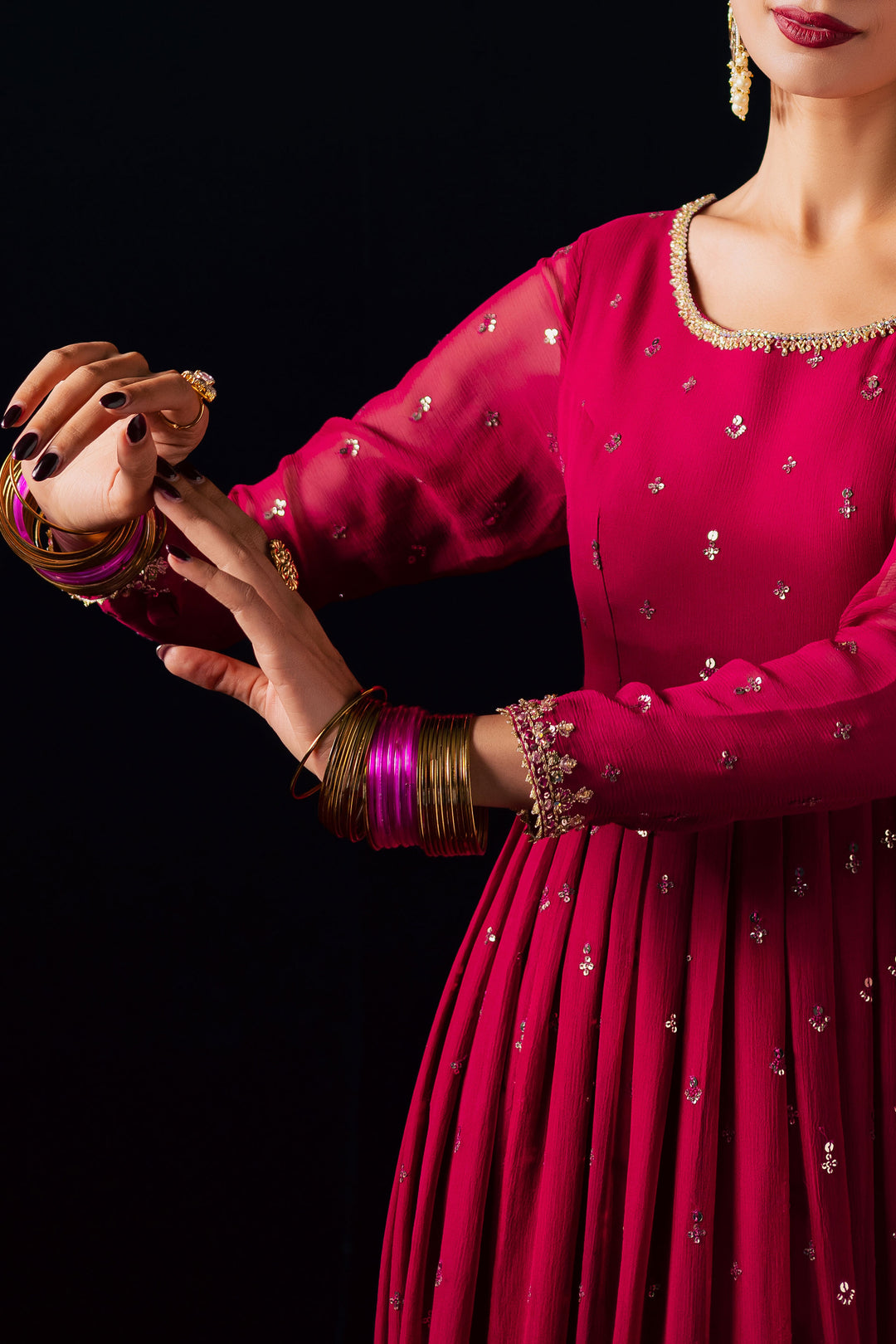  Che'rie 3Pc - Velvet Luxe Pret BATIKLuxePRET2025  BATIK   XS / Fuchsia Pink / Velvet-S / Fuchsia Pink / Velvet-M / Fuchsia Pink / Velvet-L / Fuchsia Pink / Velvet-XL / Fuchsia Pink / Velvet