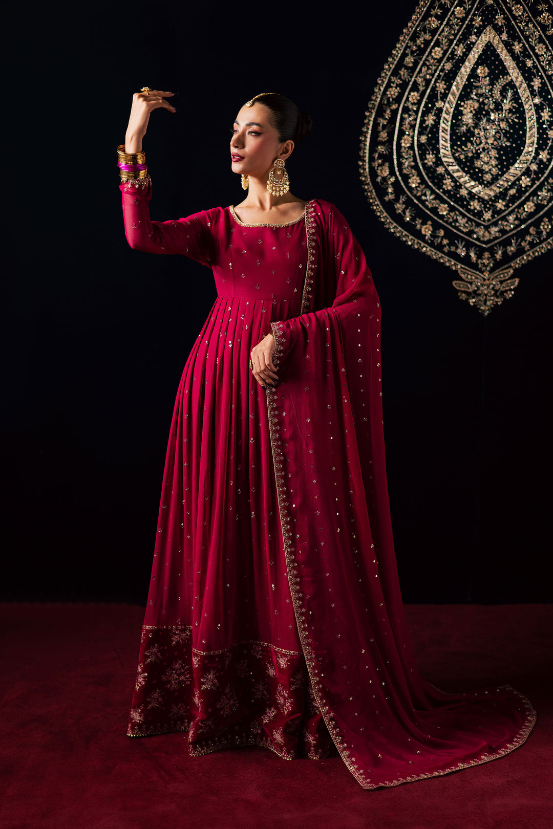  Che'rie 3Pc - Velvet Luxe Pret BATIKLuxePRET2025  BATIK   XS / Fuchsia Pink / Velvet-S / Fuchsia Pink / Velvet-M / Fuchsia Pink / Velvet-L / Fuchsia Pink / Velvet-XL / Fuchsia Pink / Velvet