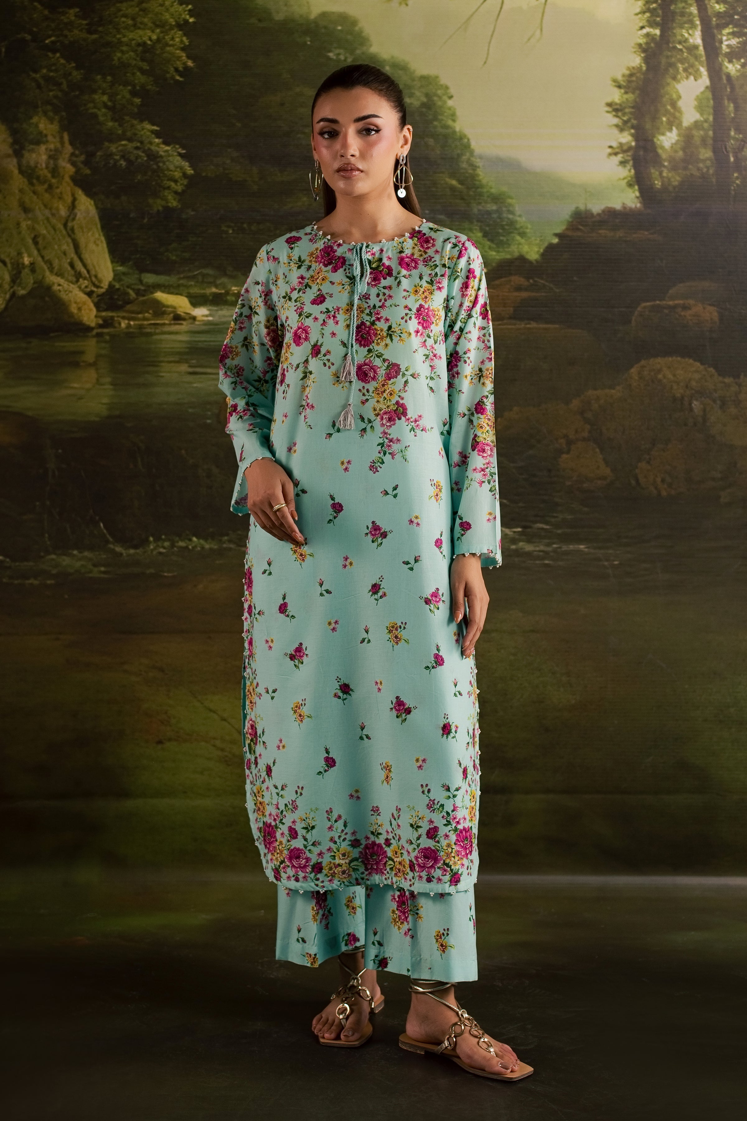  Chelsea 2Pc - Printed Lawn Dress BATIKSS26  BATIK   XS / Ice Blue / Lawn-S / Ice Blue / Lawn-M / Ice Blue / Lawn-L / Ice Blue / Lawn-XL / Ice Blue / Lawn