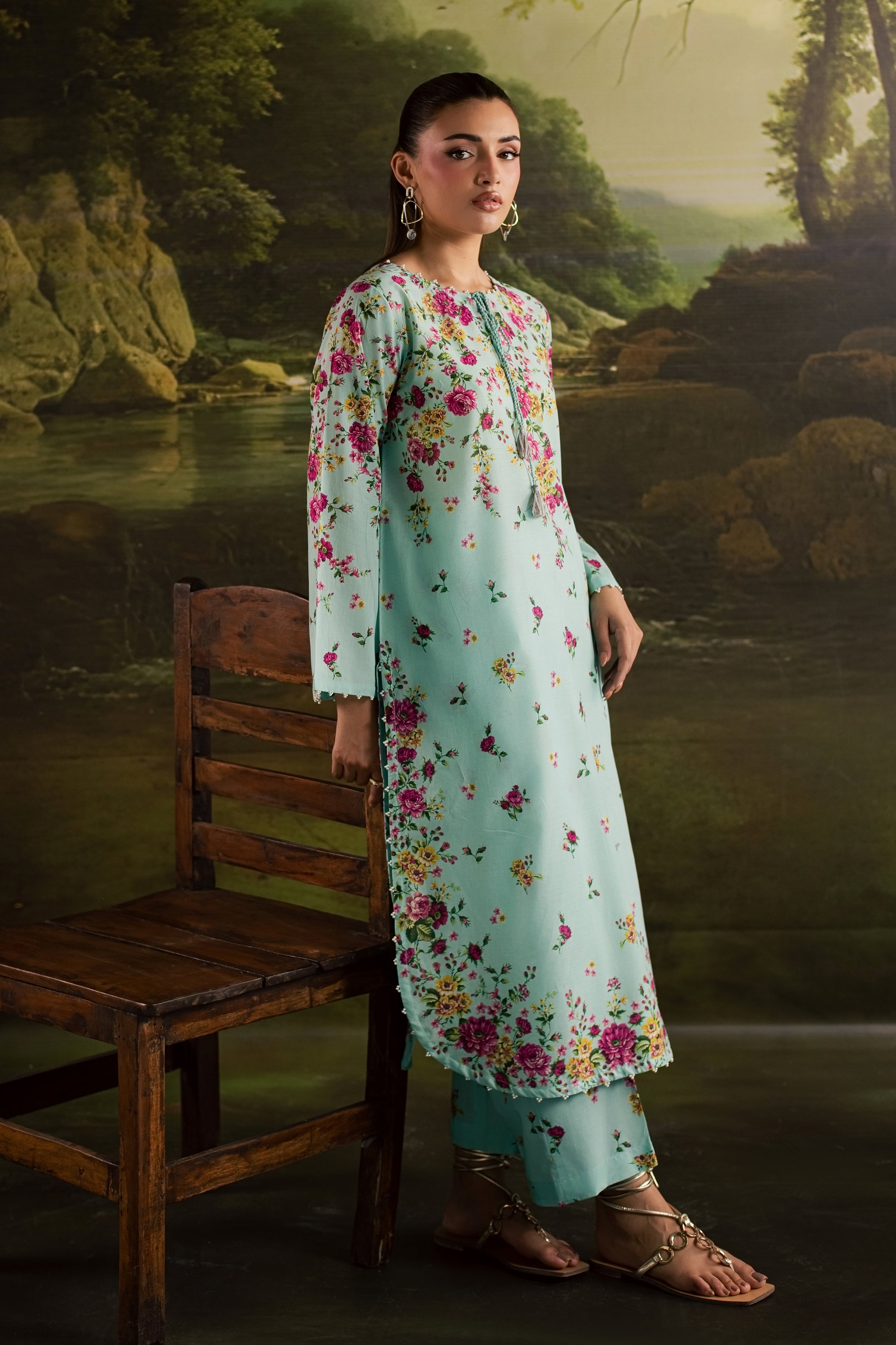  Chelsea 2Pc - Printed Lawn Dress BATIKSS26  BATIK   XS / Ice Blue / Lawn-S / Ice Blue / Lawn-M / Ice Blue / Lawn-L / Ice Blue / Lawn-XL / Ice Blue / Lawn