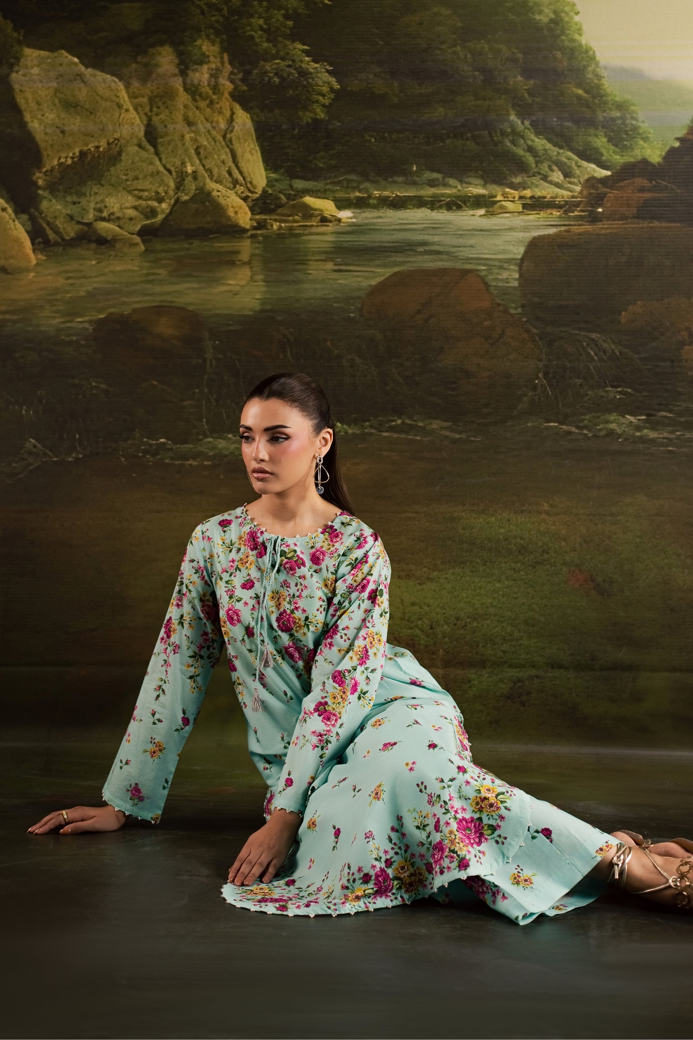  Chelsea 2Pc - Printed Lawn Dress BATIKSS26  BATIK   XS / Ice Blue / Lawn-S / Ice Blue / Lawn-M / Ice Blue / Lawn-L / Ice Blue / Lawn-XL / Ice Blue / Lawn