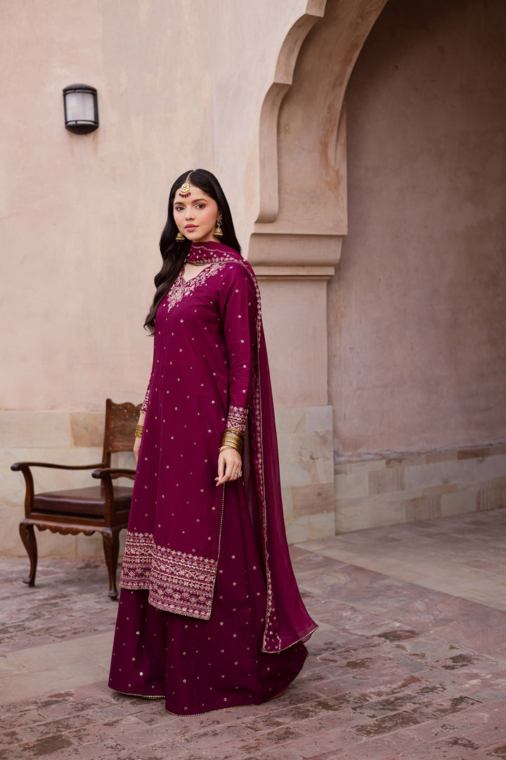  CherryBerry 3Pc - Festive Embroidered Lawn BATIKEID2026  BATIK   XS / Burgundy / Pima Lawn-S / Burgundy / Pima Lawn-M / Burgundy / Pima Lawn-L / Burgundy / Pima Lawn-XL / Burgundy / Pima Lawn