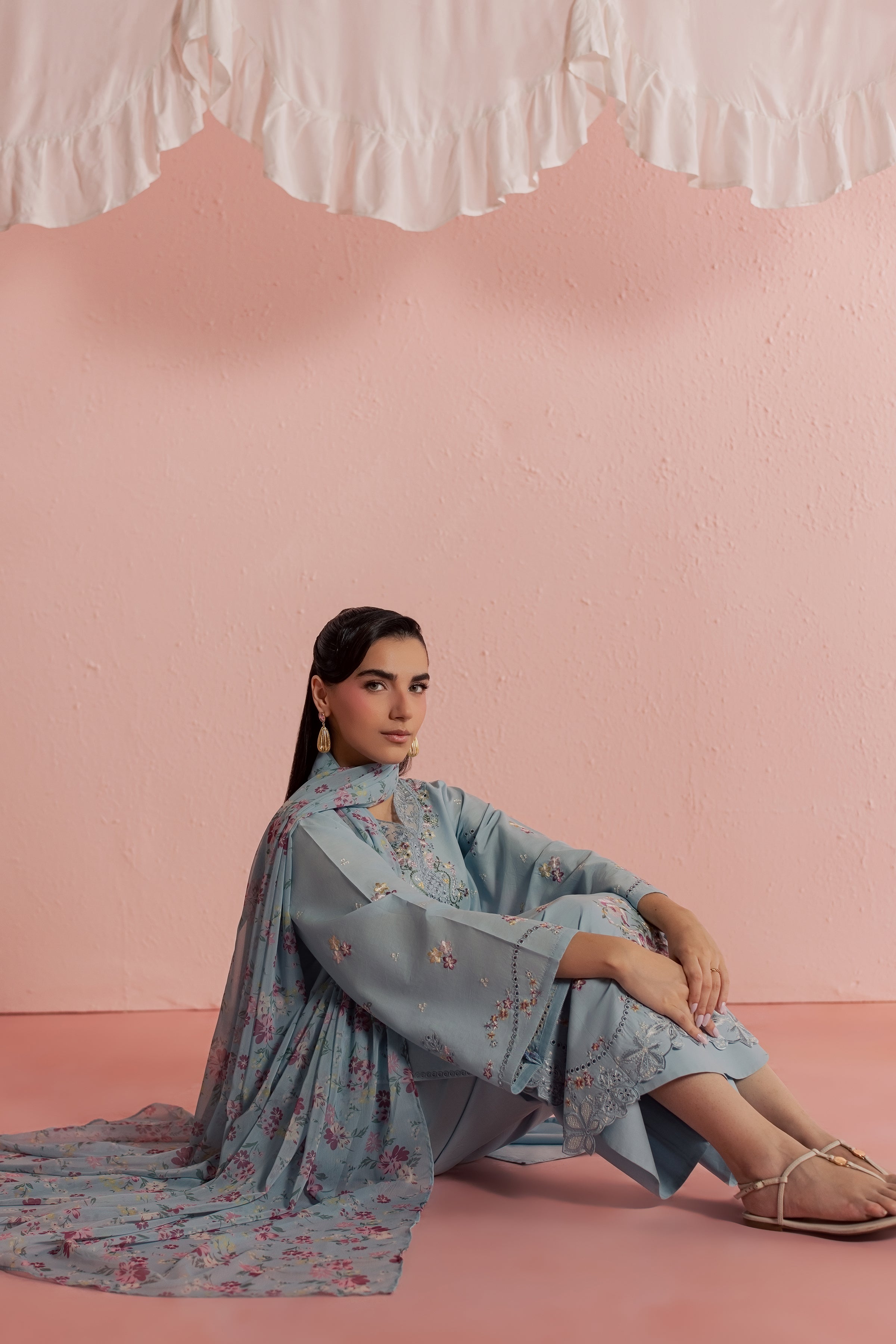  CloudPie 3Pc - Embroidered Lawn Dress BATIKSS26  BATIK   XS / Sky blue / Pima Lawn-S / Sky blue / Pima Lawn-M / Sky blue / Pima Lawn-L / Sky blue / Pima Lawn-XL / Sky blue / Pima Lawn