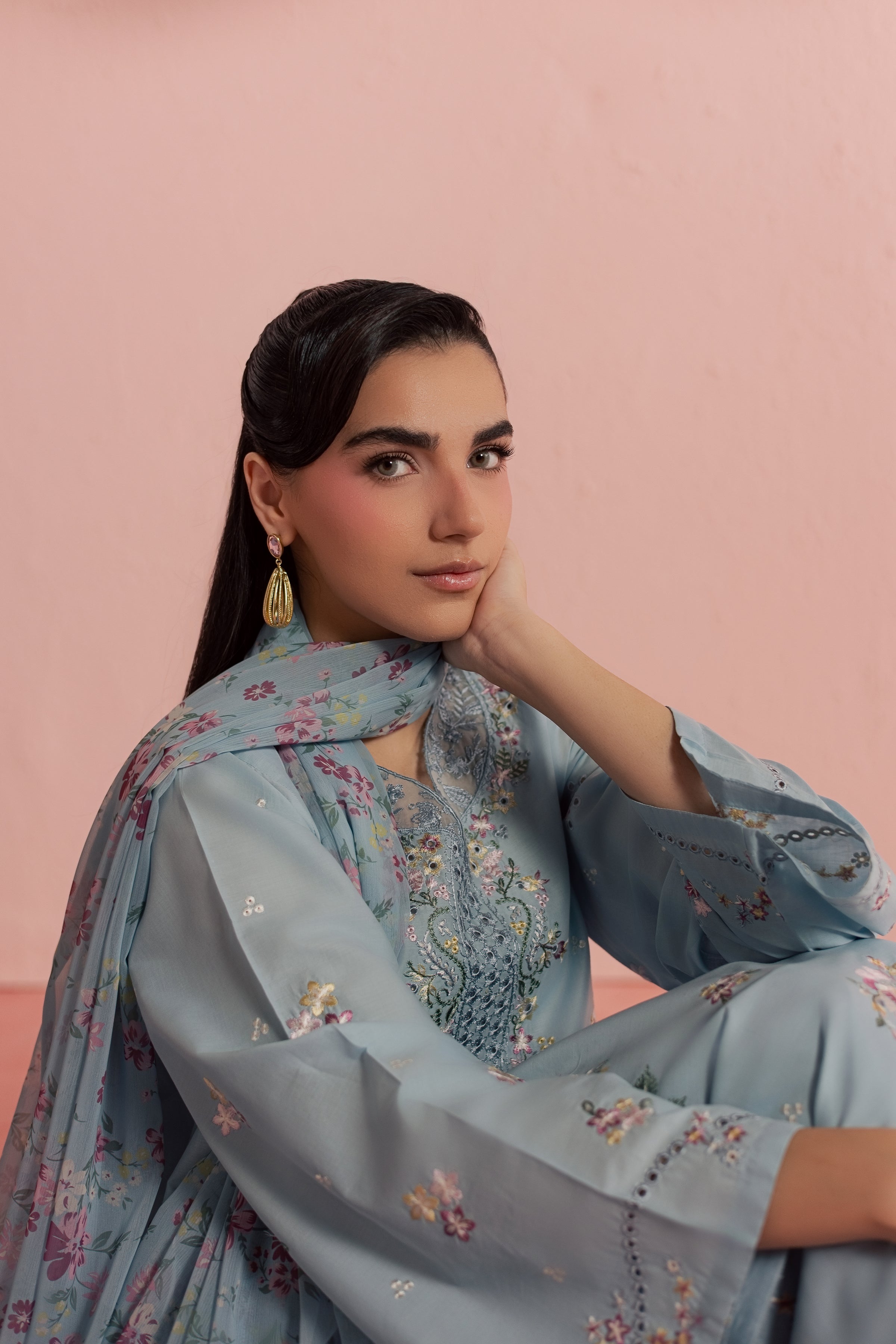  CloudPie 3Pc - Embroidered Lawn Dress BATIKSS26  BATIK   XS / Sky blue / Pima Lawn-S / Sky blue / Pima Lawn-M / Sky blue / Pima Lawn-L / Sky blue / Pima Lawn-XL / Sky blue / Pima Lawn