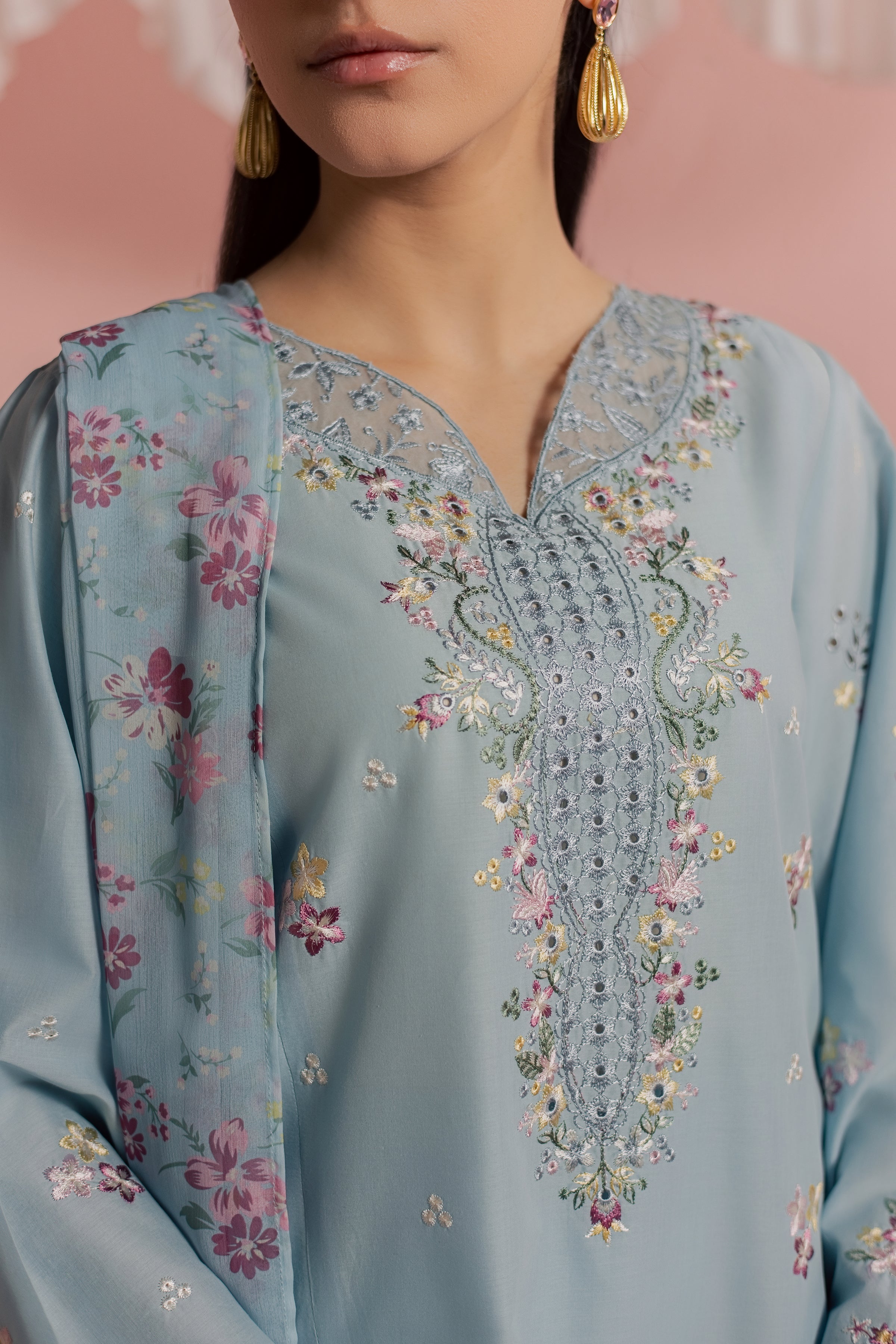  CloudPie 3Pc - Embroidered Lawn Dress BATIKSS26  BATIK   XS / Sky blue / Pima Lawn-S / Sky blue / Pima Lawn-M / Sky blue / Pima Lawn-L / Sky blue / Pima Lawn-XL / Sky blue / Pima Lawn