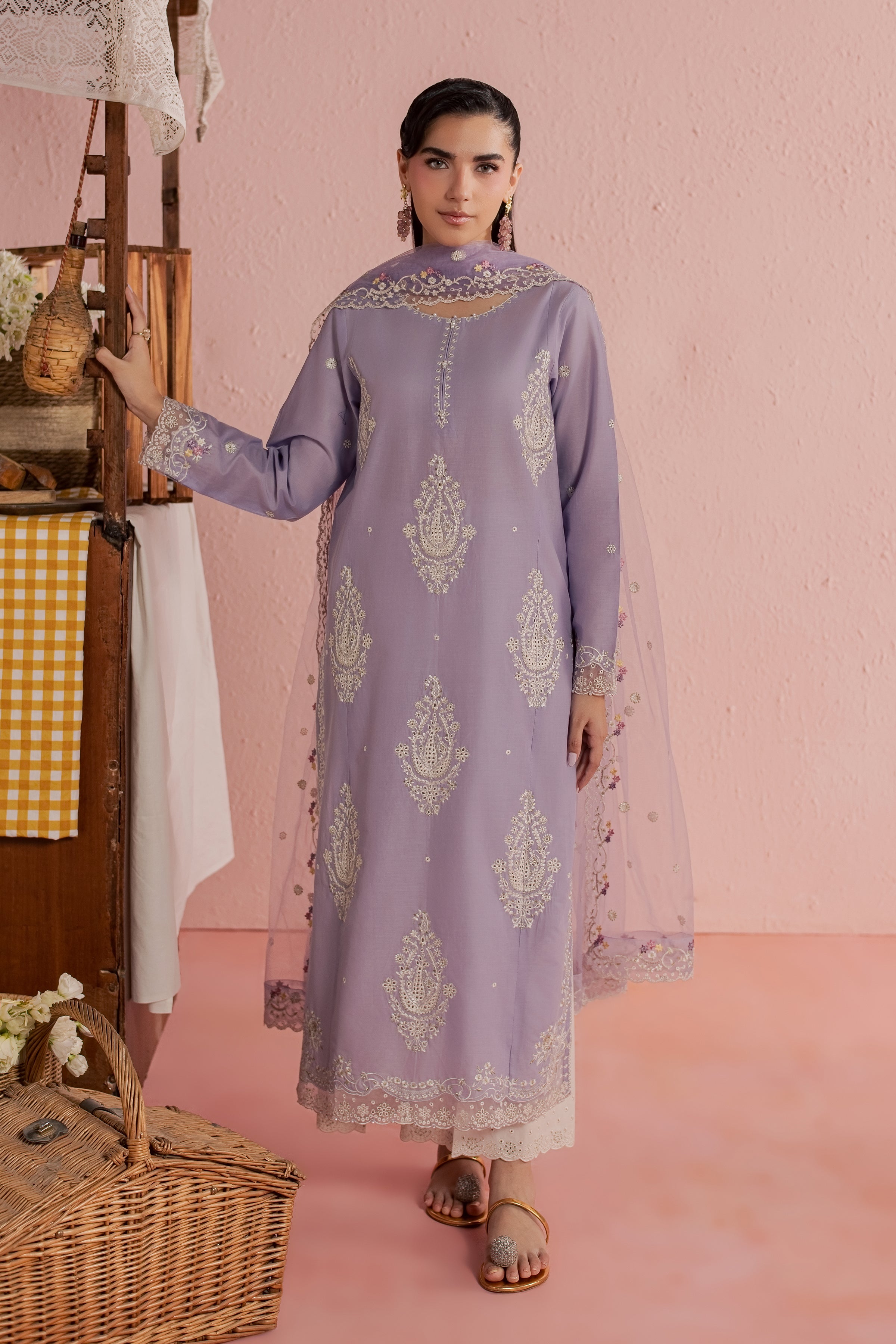  Coco Giselle 3Pc - Embroidered Lawn Dress BATIKSS26  BATIK   XS / Wisteria / Pima Lawn-S / Wisteria / Pima Lawn-M / Wisteria / Pima Lawn-L / Wisteria / Pima Lawn-XL / Wisteria / Pima Lawn