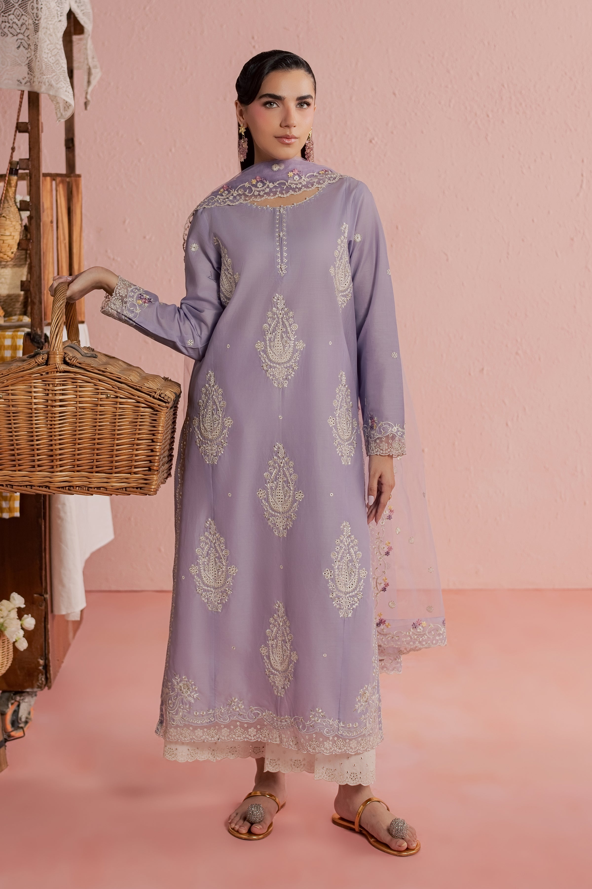  Coco Giselle 3Pc - Embroidered Lawn Dress BATIKSS26  BATIK   XS / Wisteria / Pima Lawn-S / Wisteria / Pima Lawn-M / Wisteria / Pima Lawn-L / Wisteria / Pima Lawn-XL / Wisteria / Pima Lawn