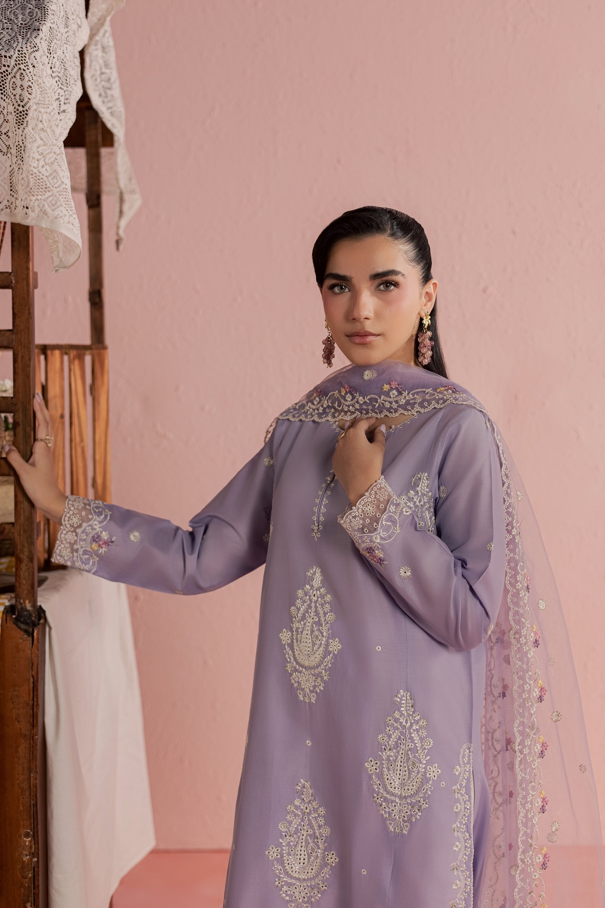  Coco Giselle 3Pc - Embroidered Lawn Dress BATIKSS26  BATIK   XS / Wisteria / Pima Lawn-S / Wisteria / Pima Lawn-M / Wisteria / Pima Lawn-L / Wisteria / Pima Lawn-XL / Wisteria / Pima Lawn