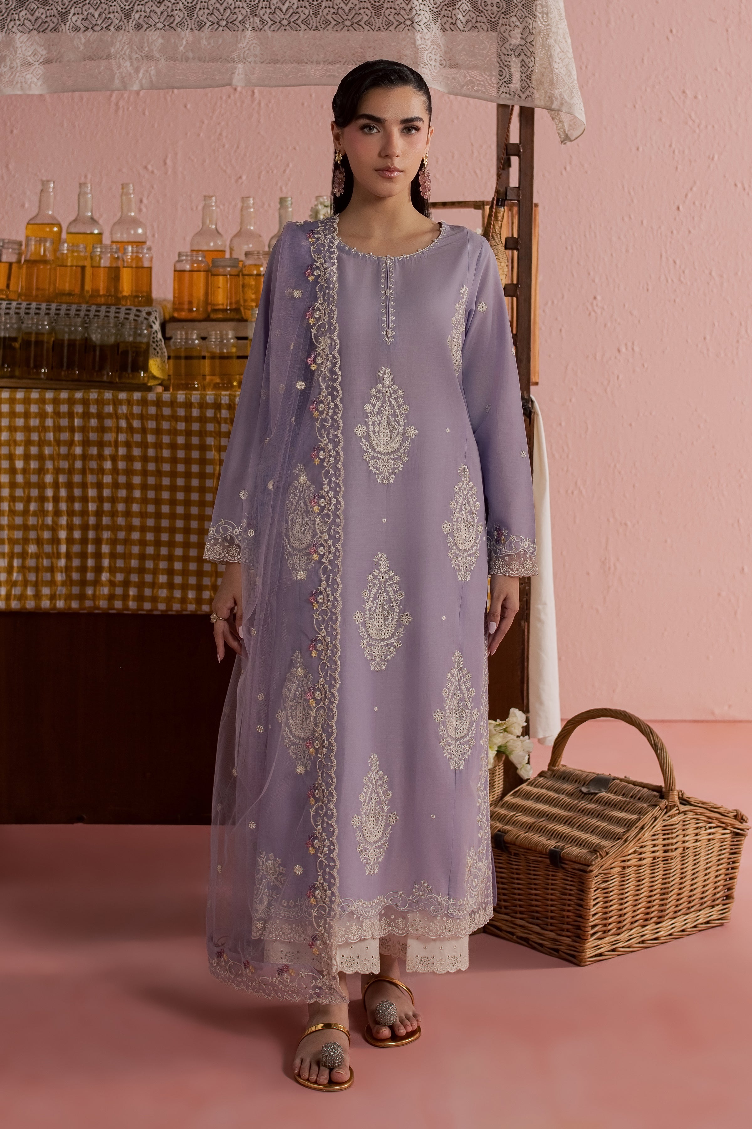  Coco Giselle 3Pc - Embroidered Lawn Dress BATIKSS26  BATIK   XS / Wisteria / Pima Lawn-S / Wisteria / Pima Lawn-M / Wisteria / Pima Lawn-L / Wisteria / Pima Lawn-XL / Wisteria / Pima Lawn
